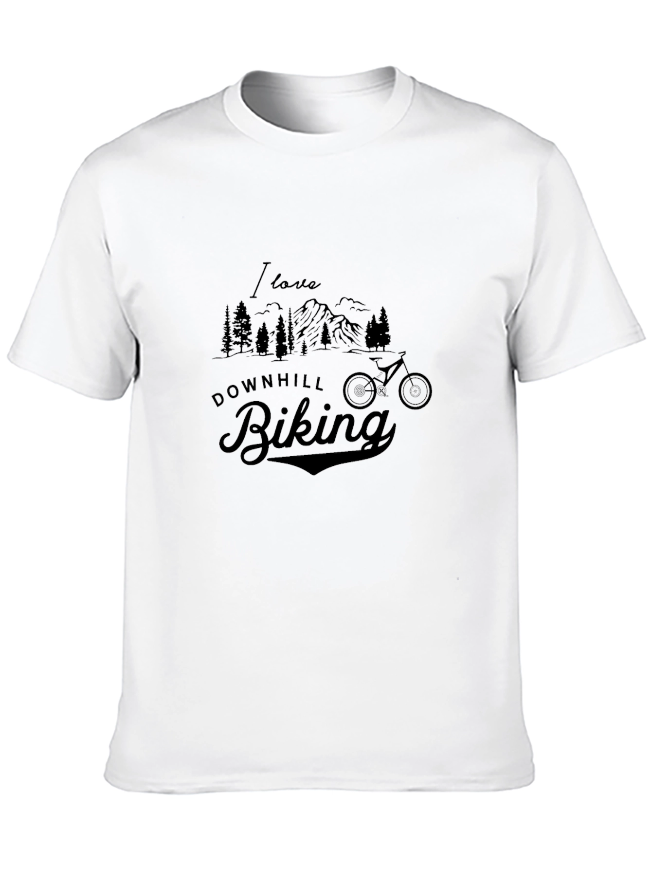 Downhill Biking Graphic Tee - Black
