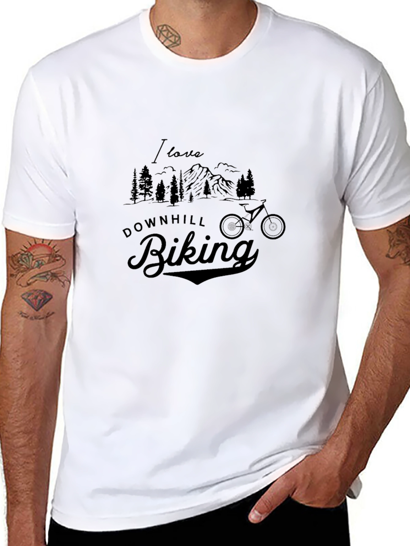 Downhill Biking Graphic Tee - Black