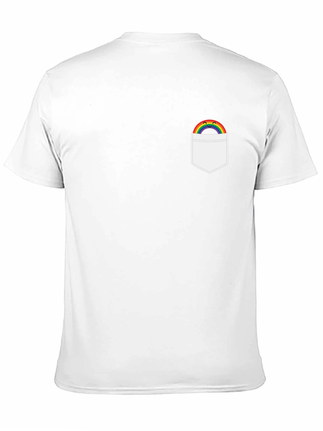 Rainbow Pocket Graphic Tee - Black Casual Shirt