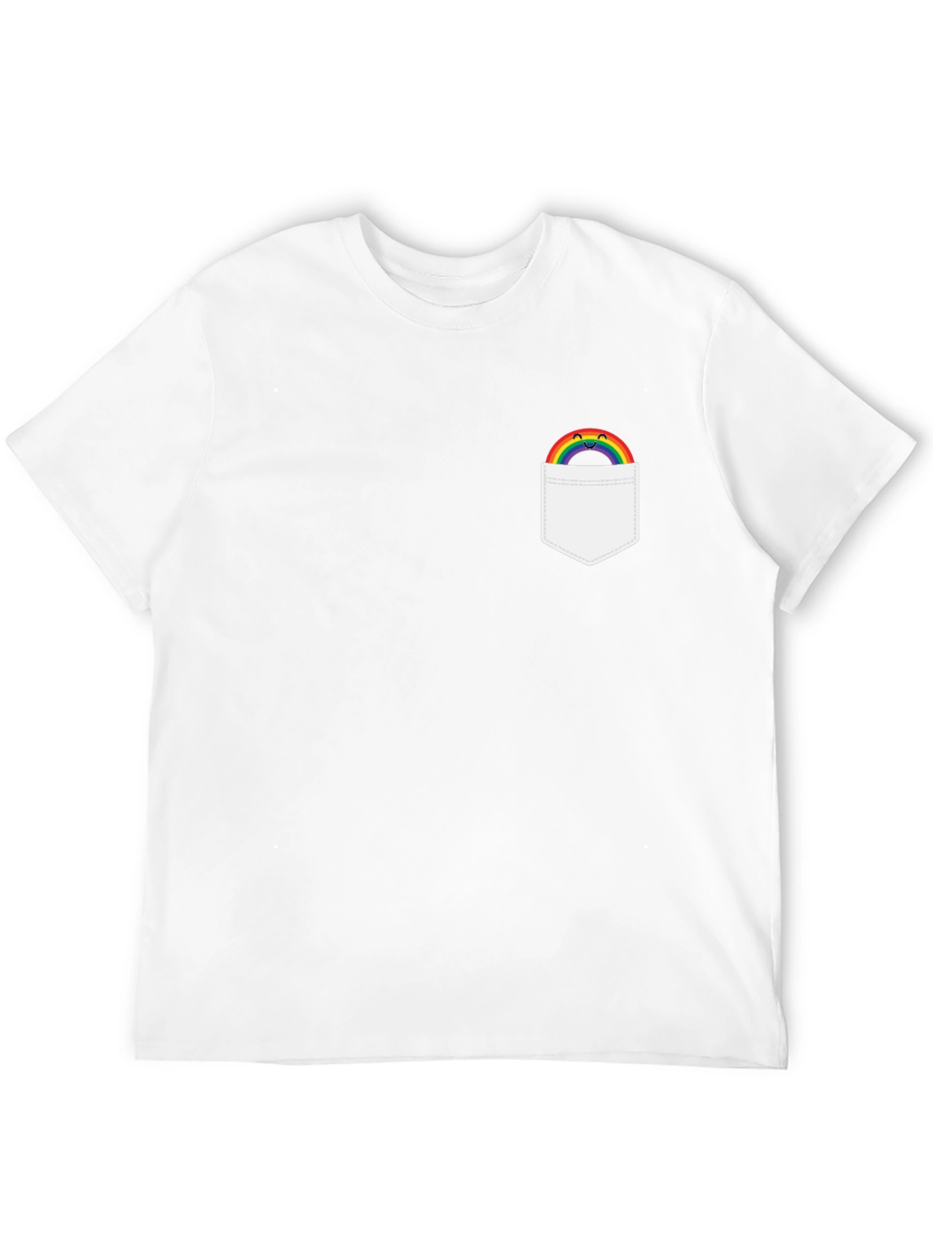 Rainbow Pocket Graphic Tee - Black Casual Shirt