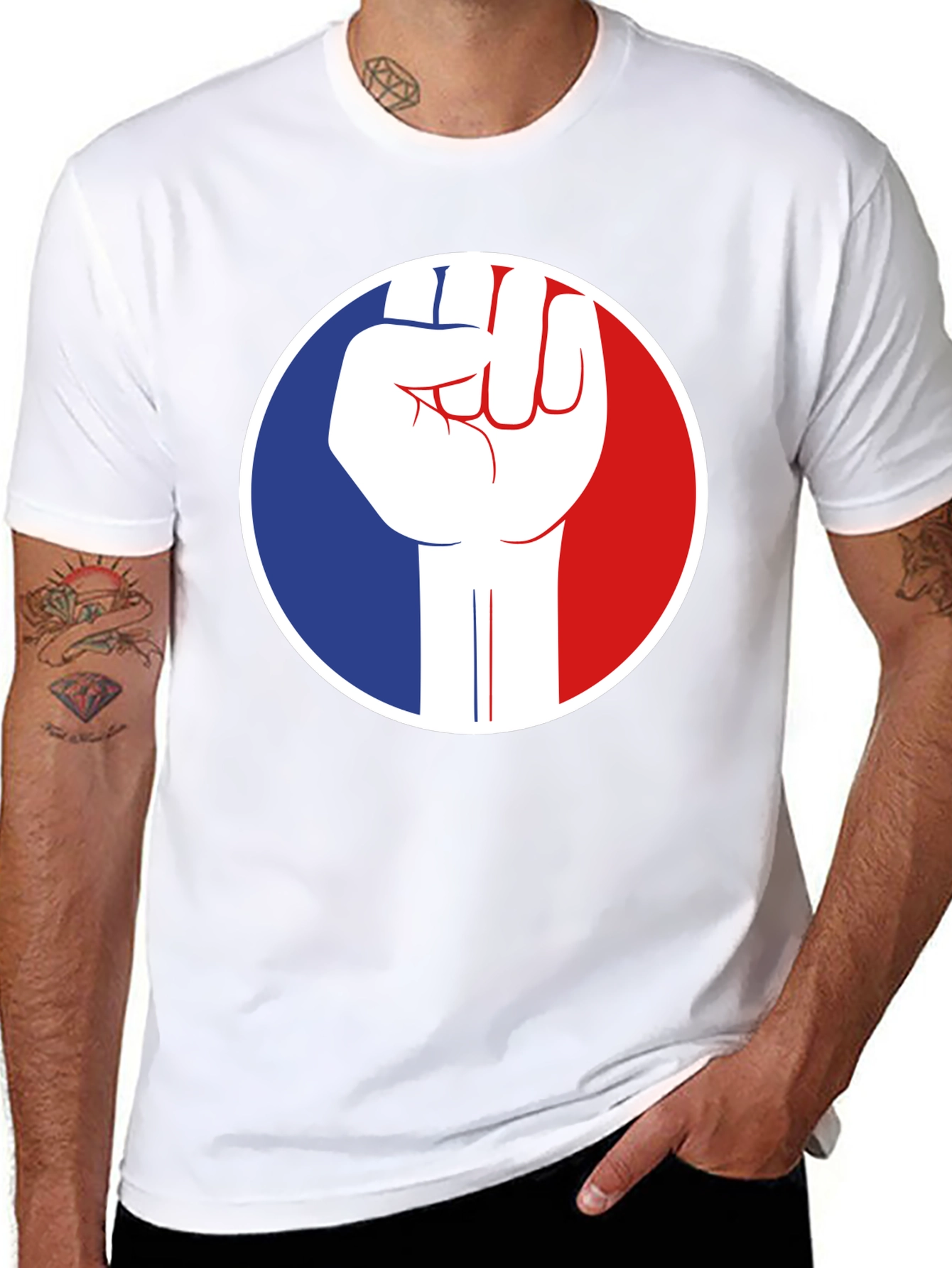 French Fist Graphic Tee - Black Cotton T-Shirt