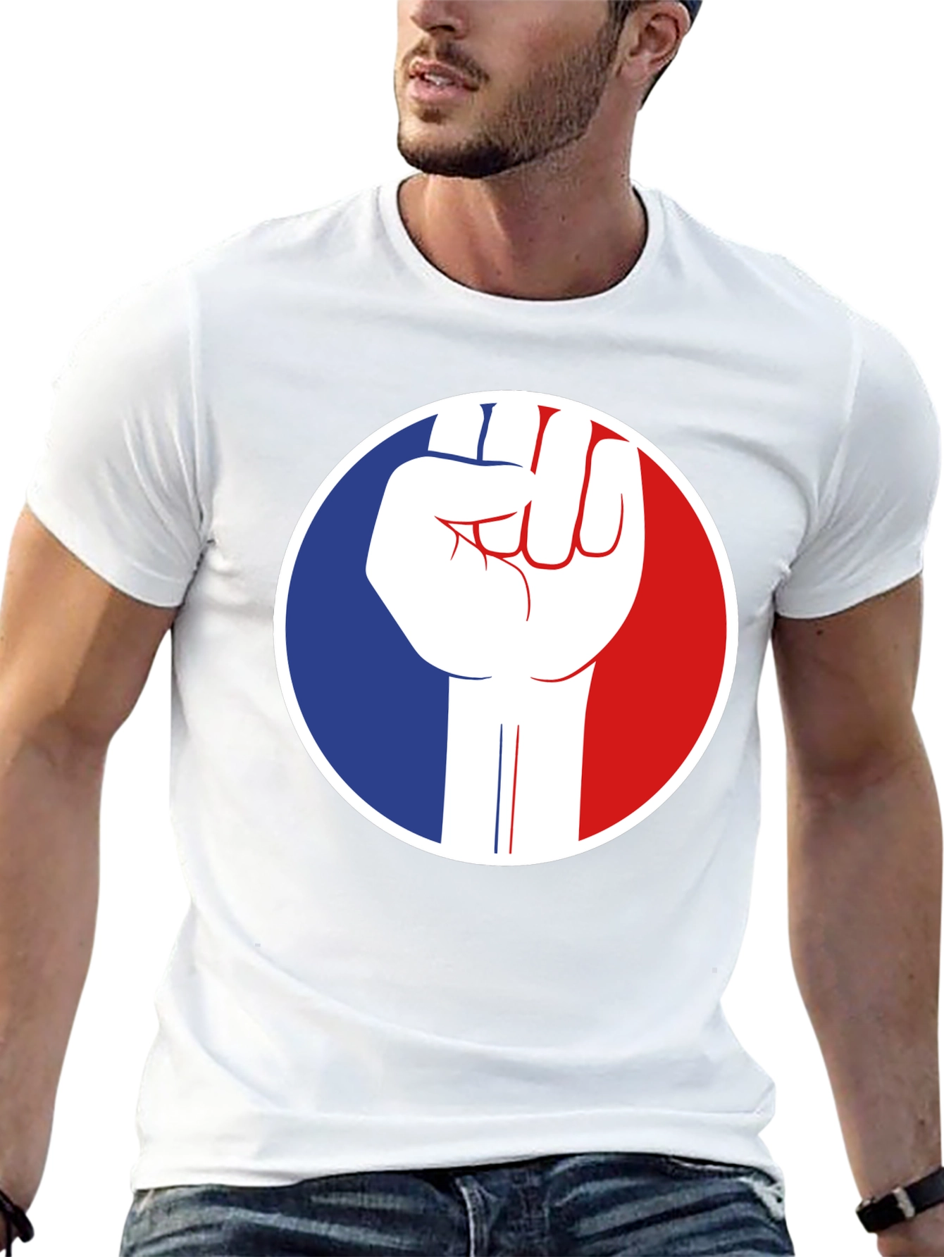French Fist Graphic Tee - Black Cotton T-Shirt