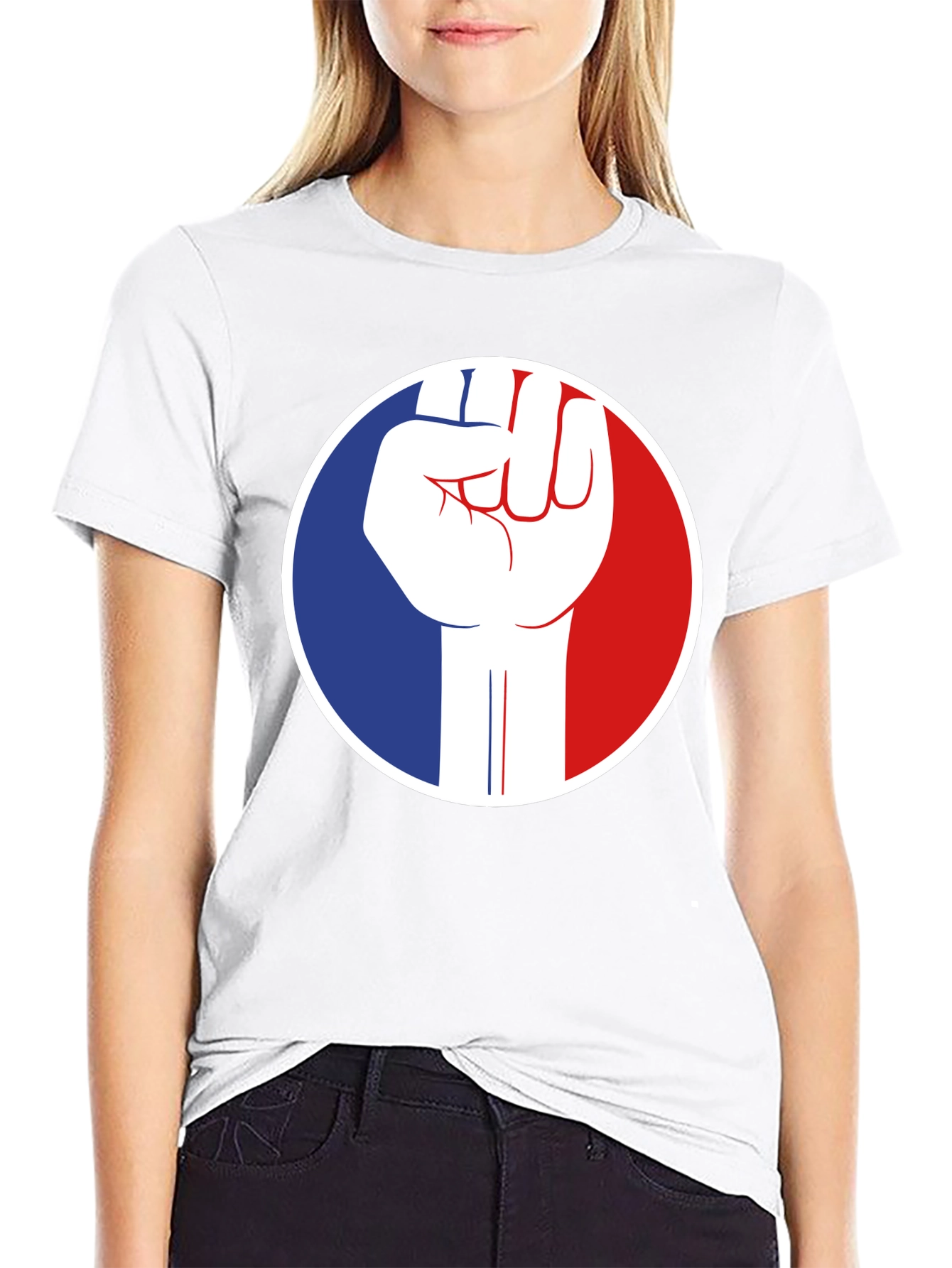 French Fist Graphic Tee - Black Cotton T-Shirt