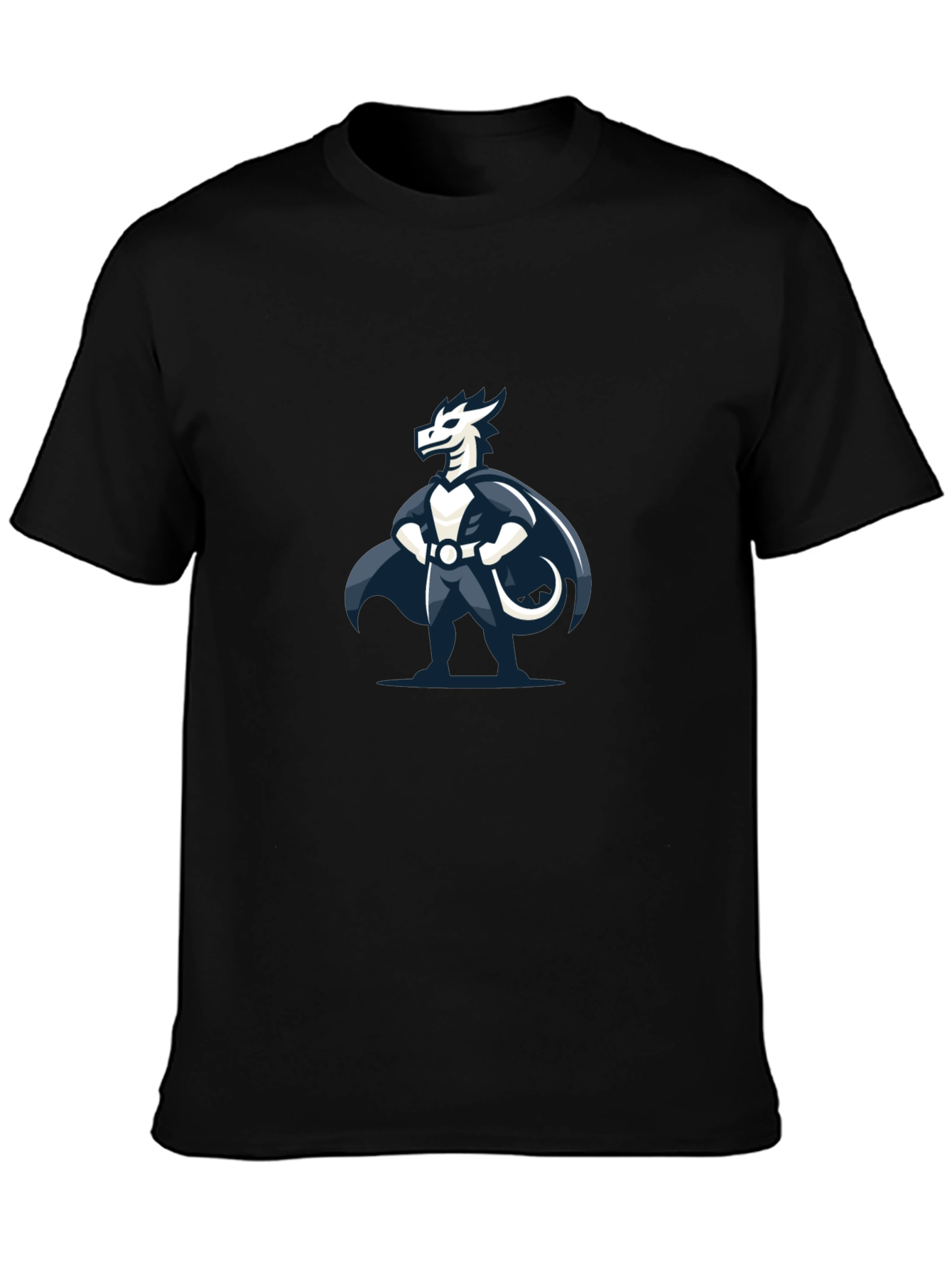 Black T-Shirt with Dragon Superhero Graphic