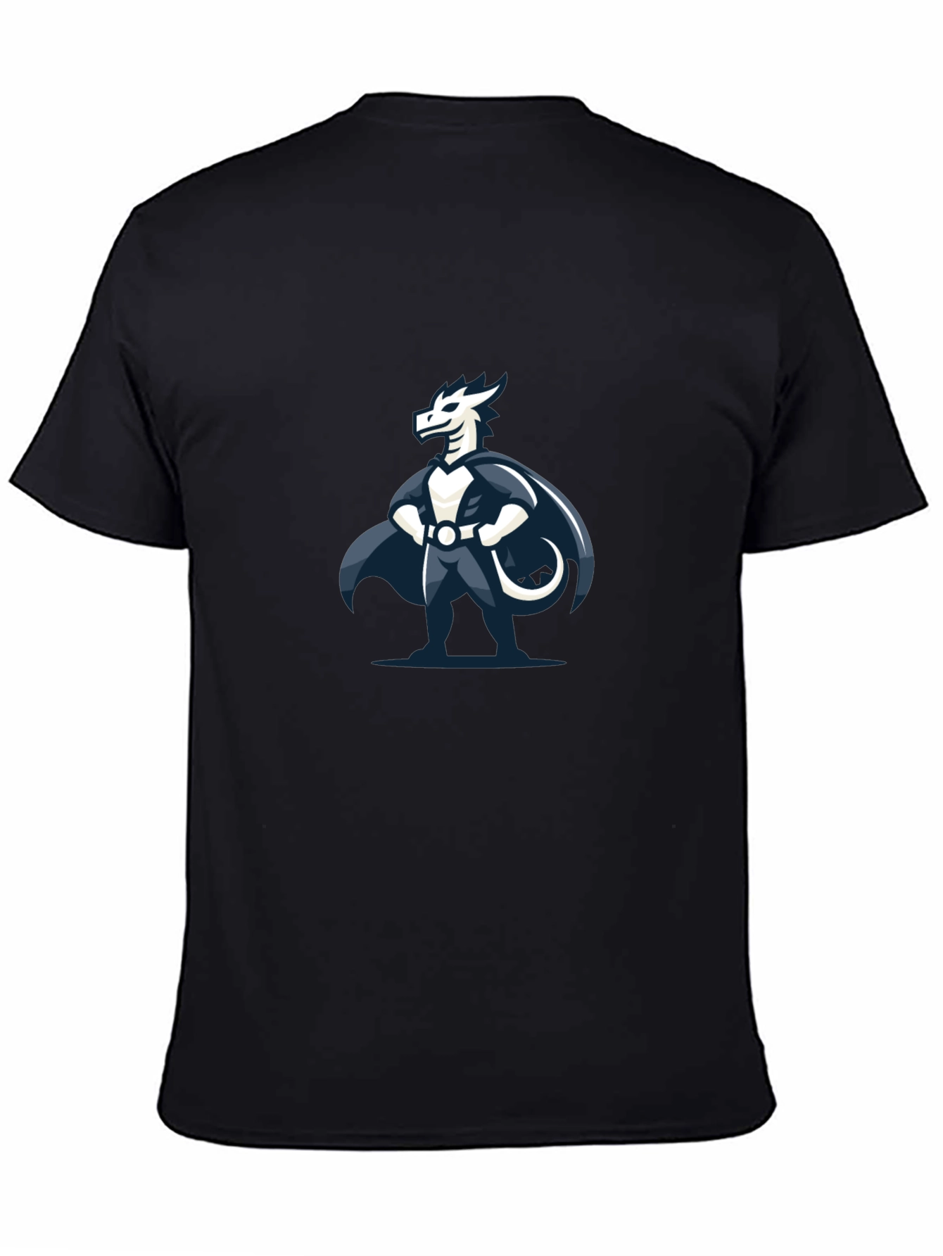 Black T-Shirt with Dragon Superhero Graphic