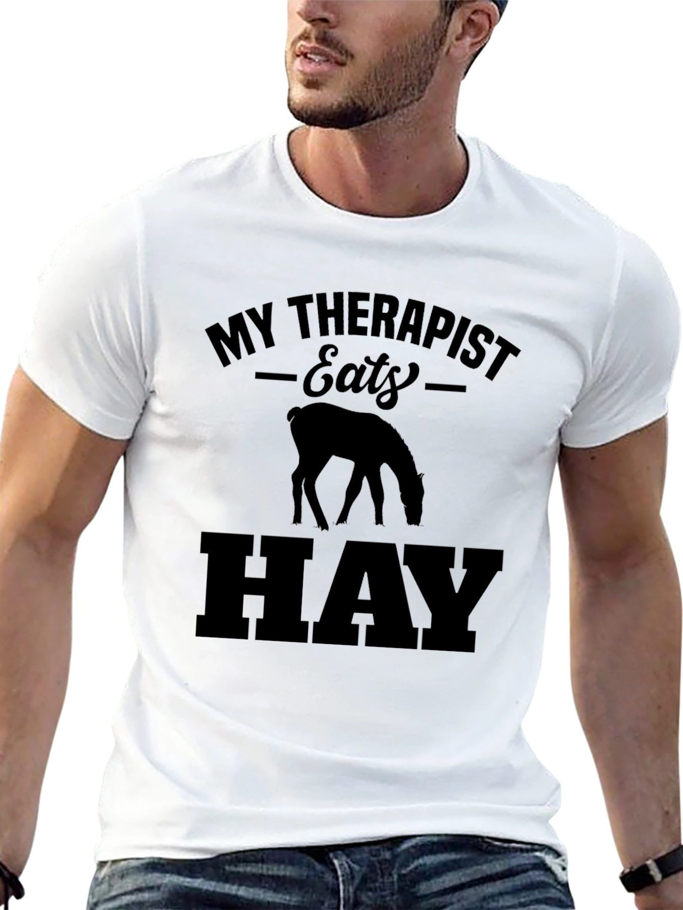 Funny My Therapist Eats Hay Graphic Tee