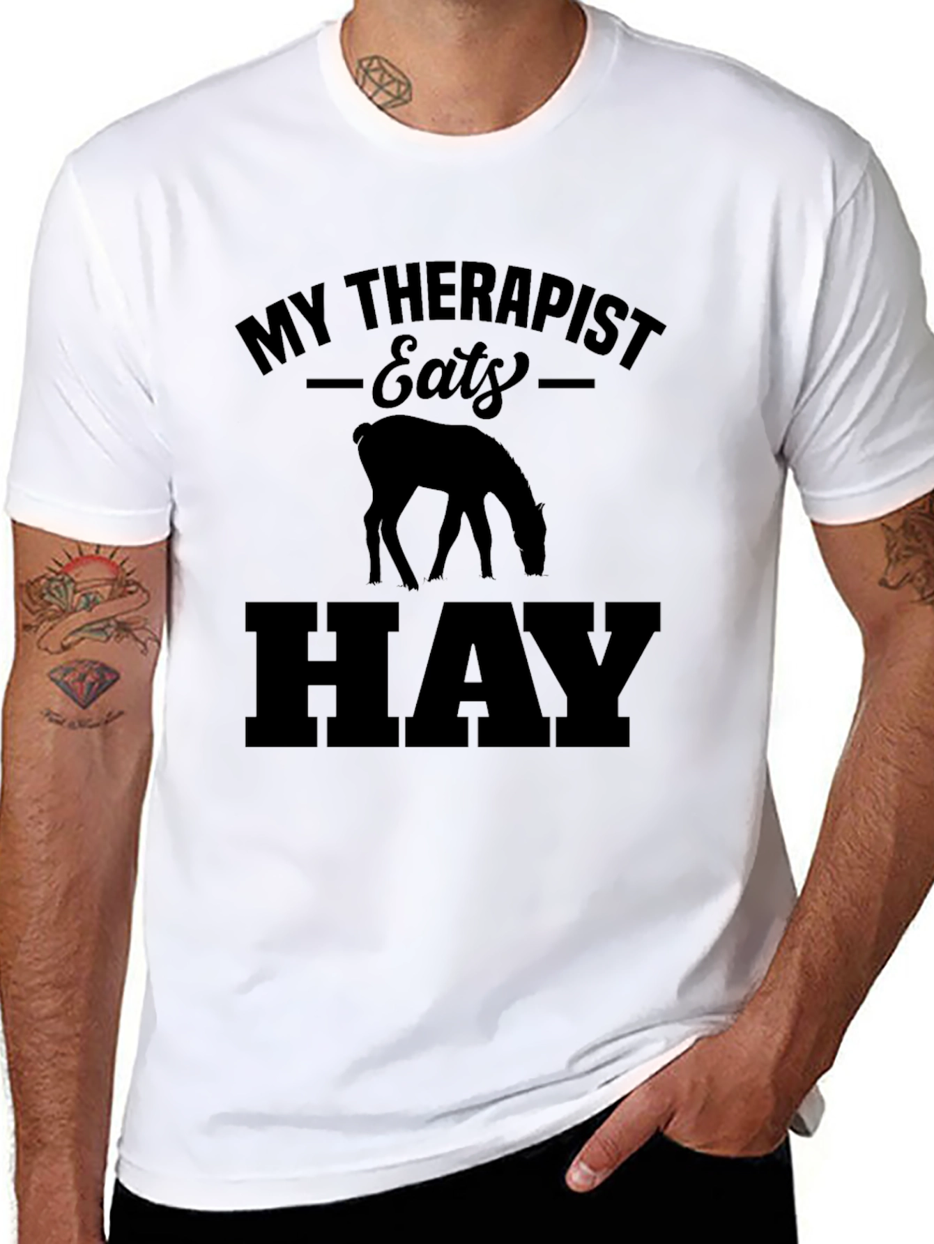 Funny My Therapist Eats Hay Graphic Tee
