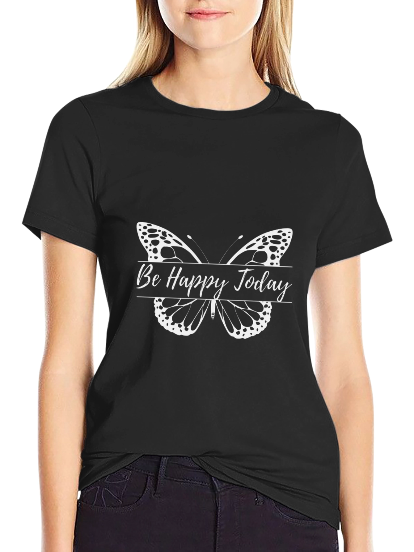 Be Happy Today Butterfly Graphic Tee