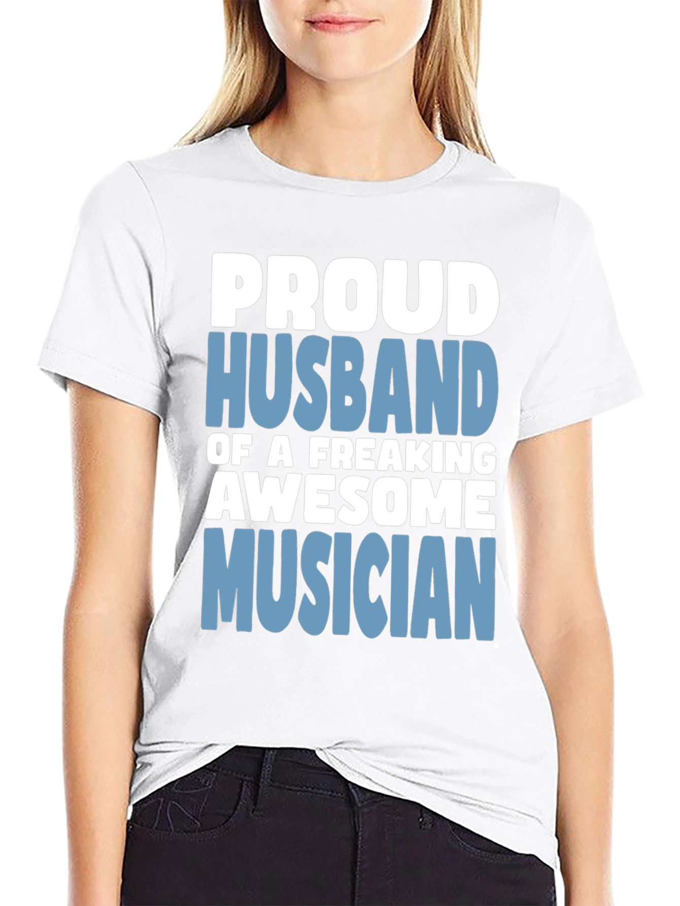 Proud Husband Musician Graphic T-Shirt