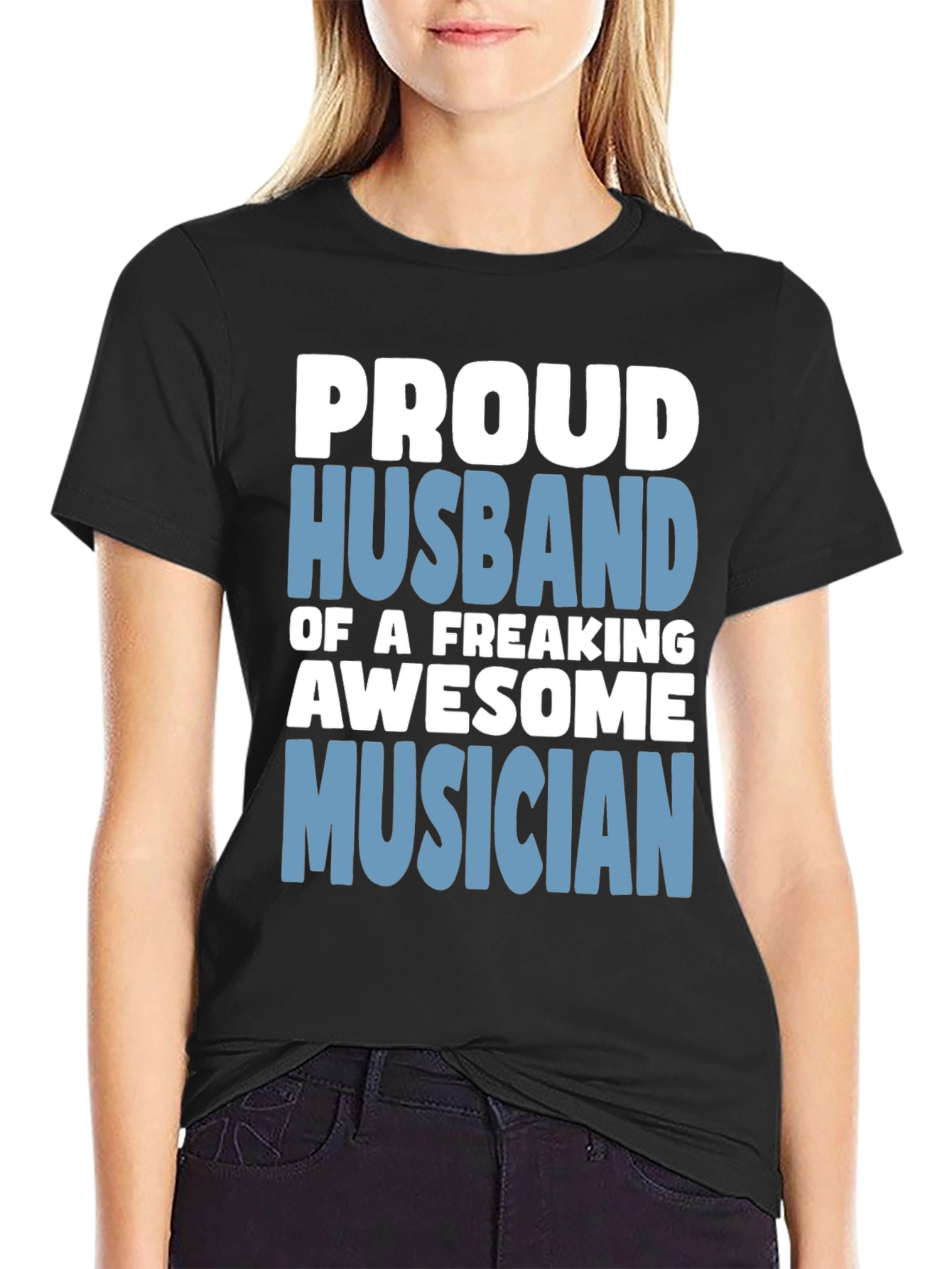 Proud Husband Musician Graphic T-Shirt