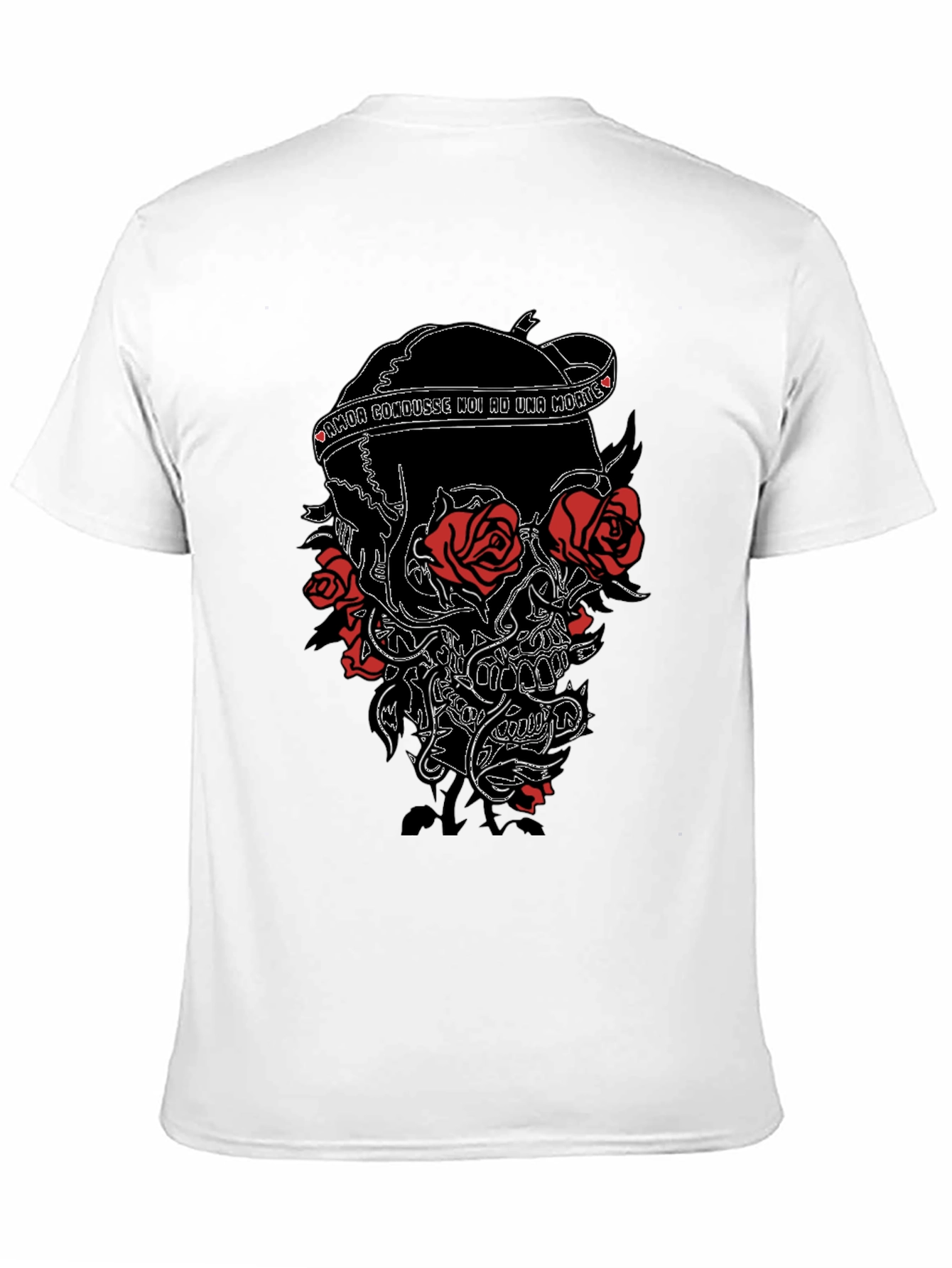 Skull & Roses Black Graphic Tee