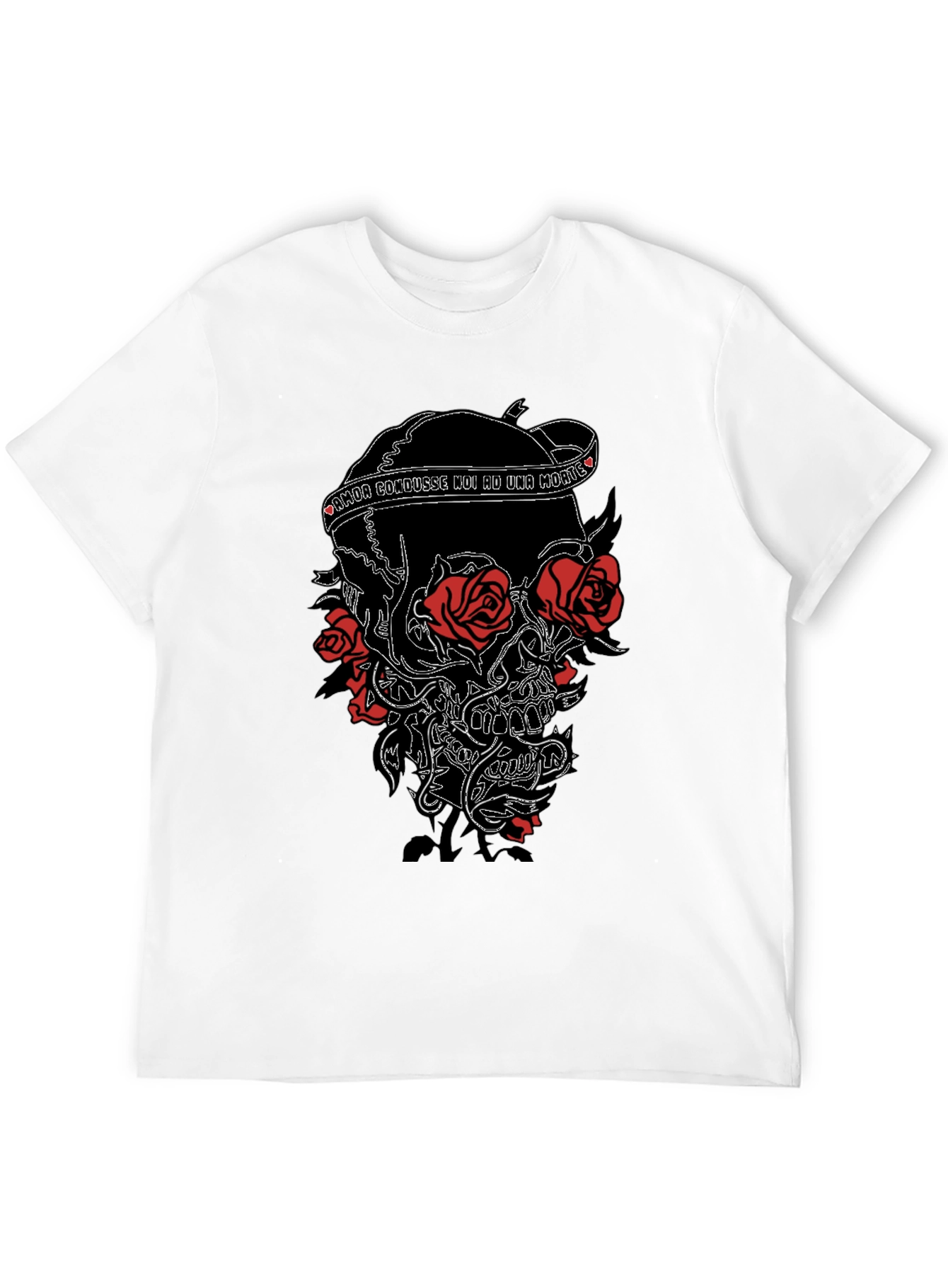 Skull & Roses Black Graphic Tee