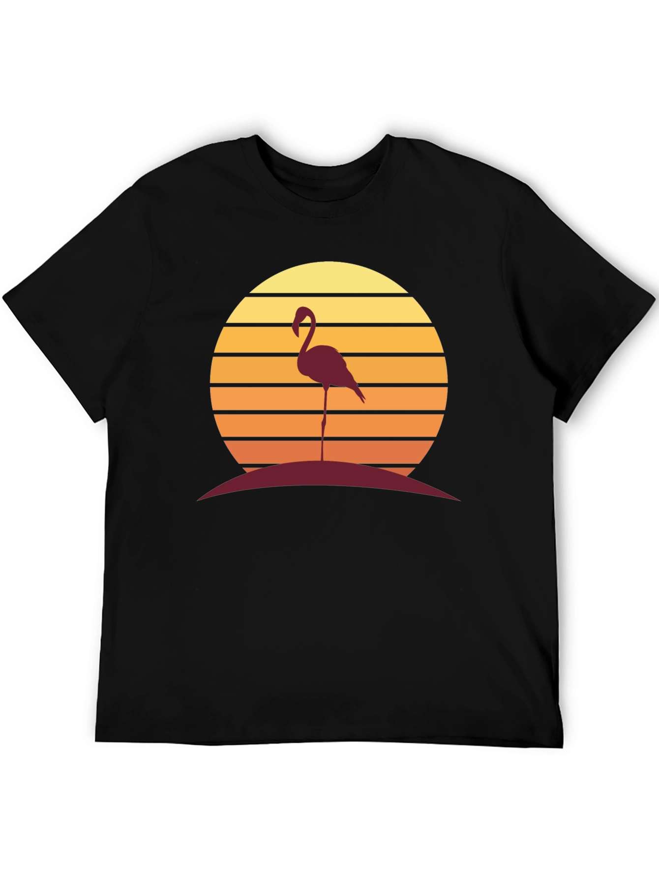 Sunset Flamingo Graphic Tee - Casual Style