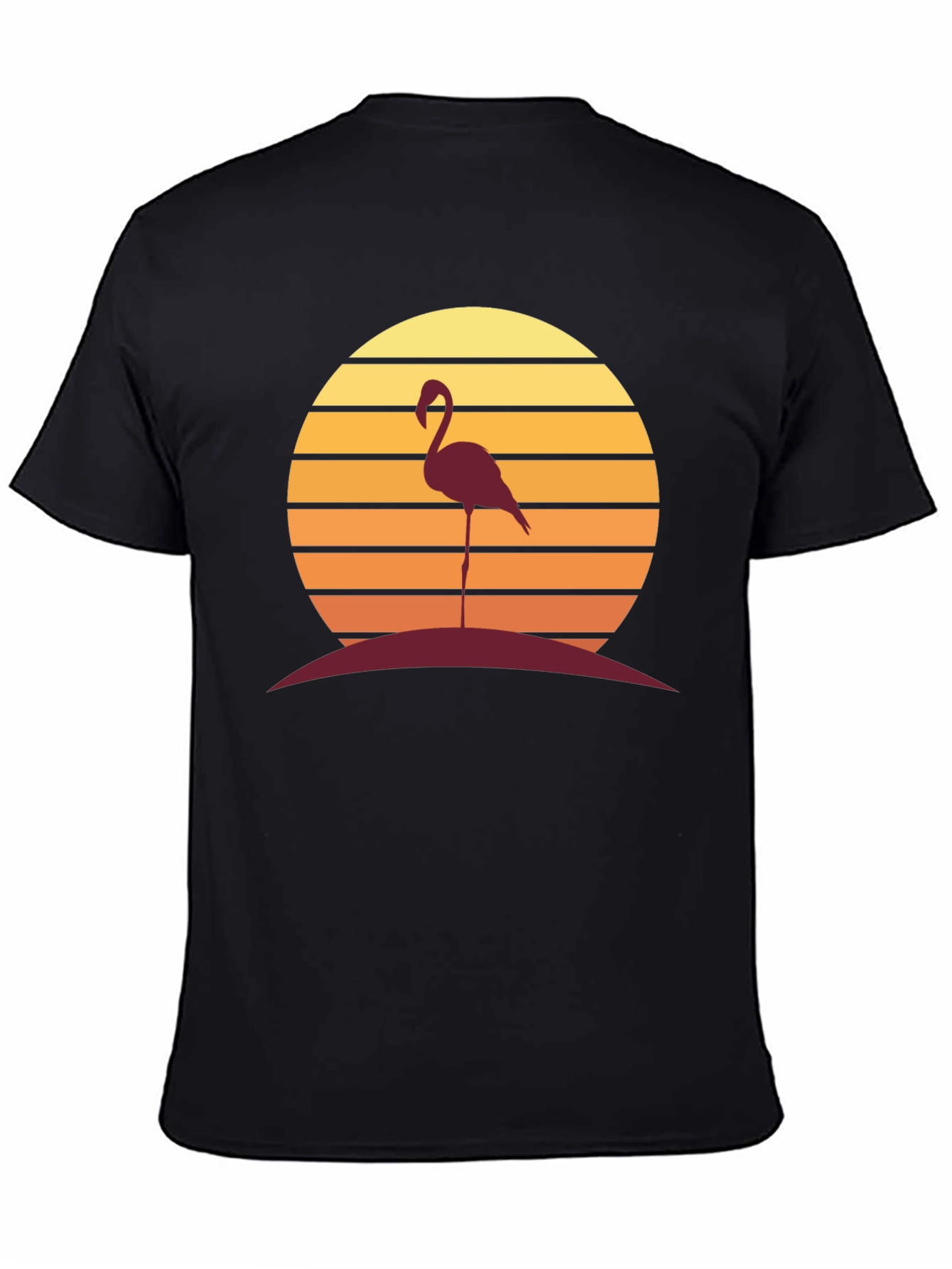 Sunset Flamingo Graphic Tee - Casual Style