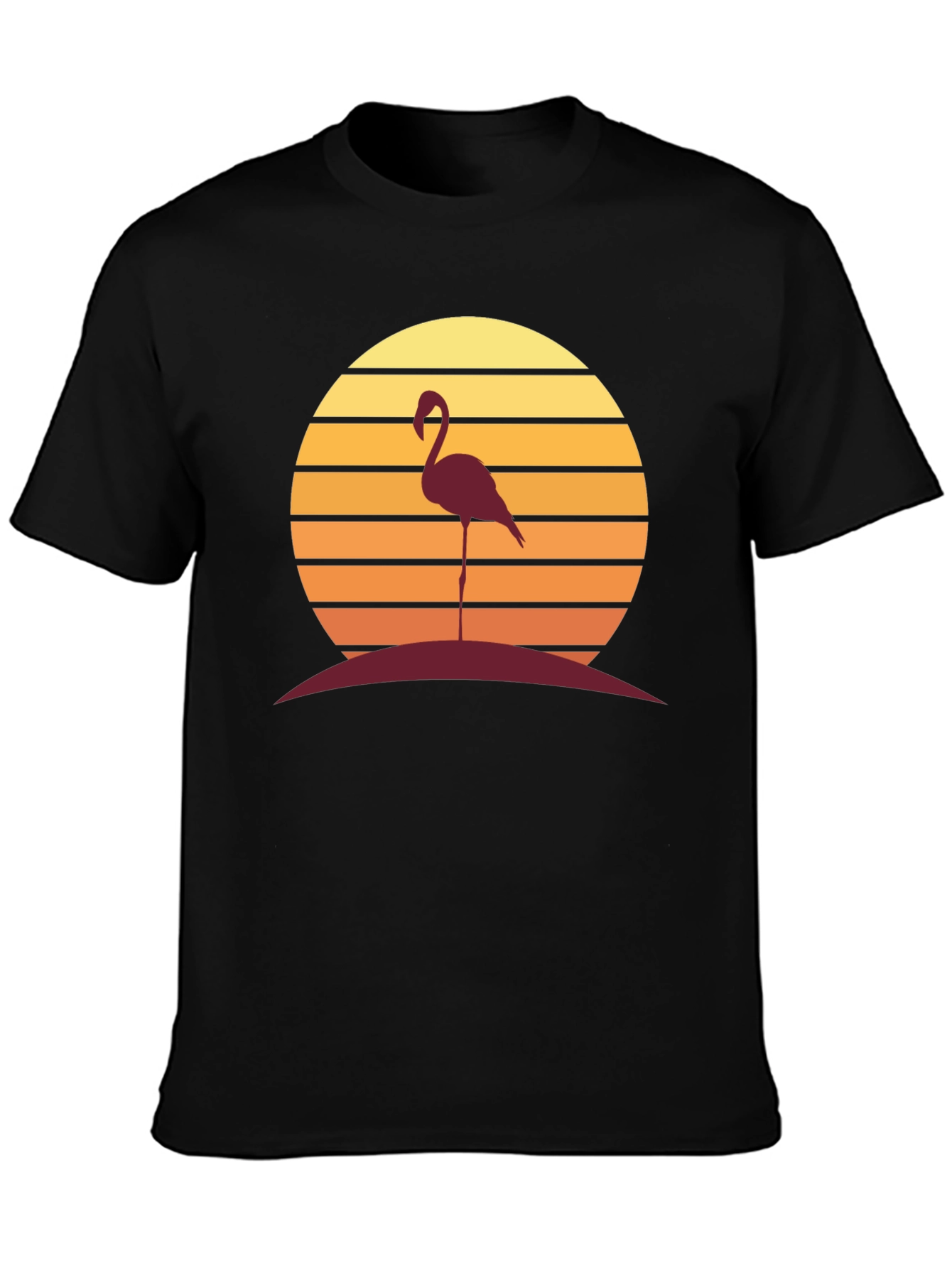Sunset Flamingo Graphic Tee - Casual Style