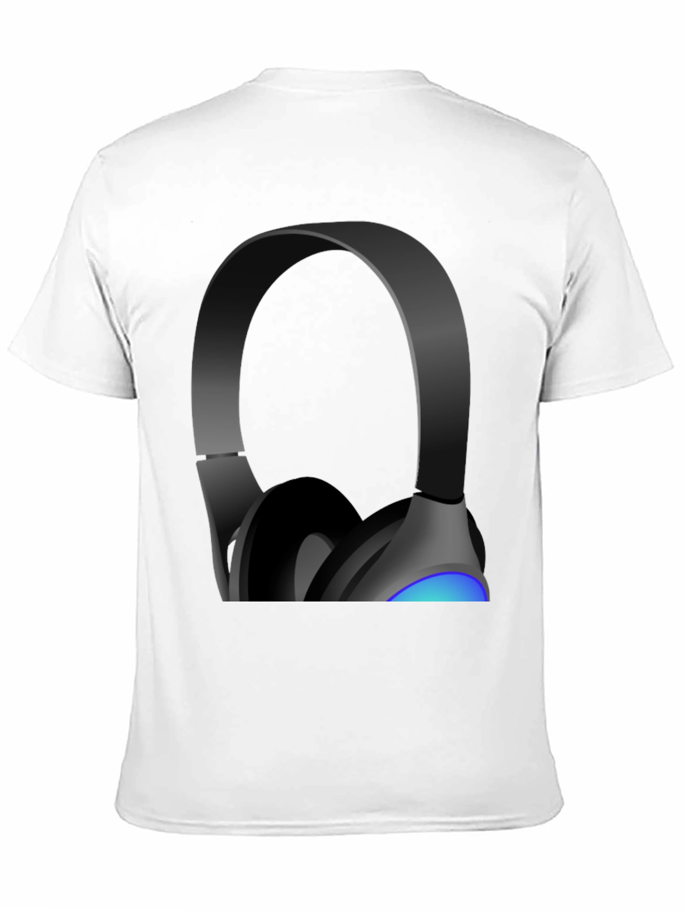Headphones Graphic Tee - Black Cotton Blend