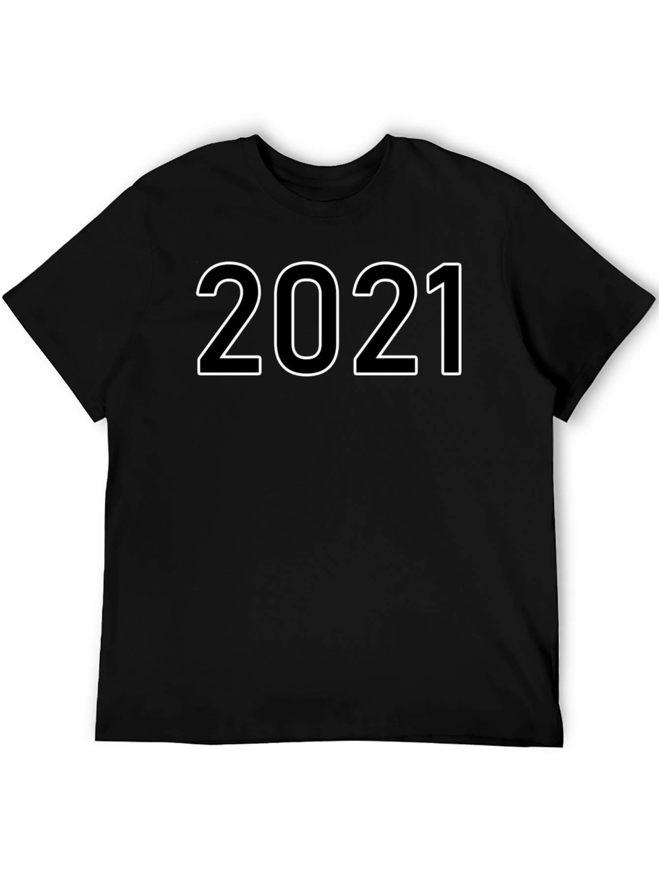 2021 Graphic T-Shirt - Black Crew Neck Tee
