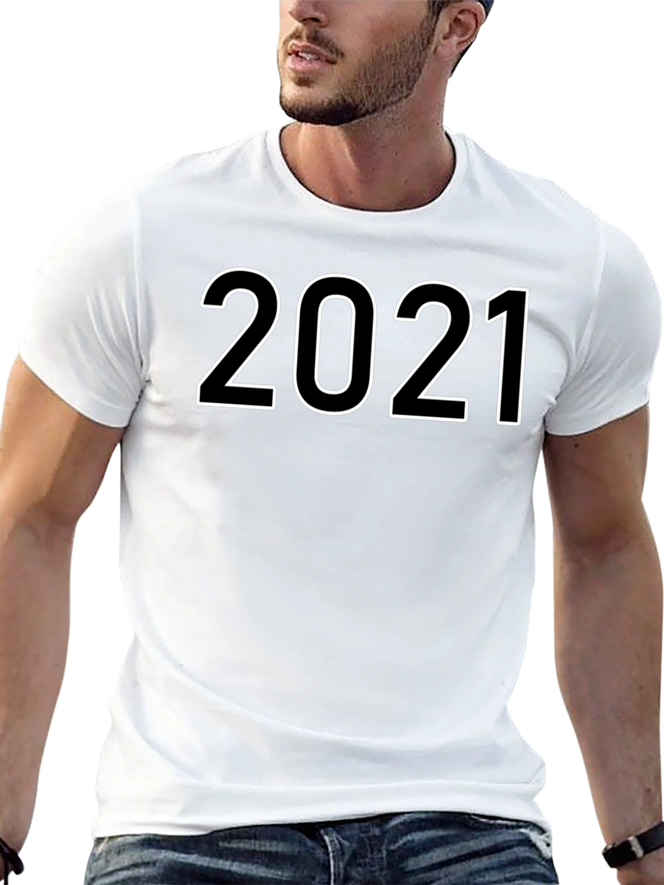 2021 Graphic T-Shirt - Black Crew Neck Tee