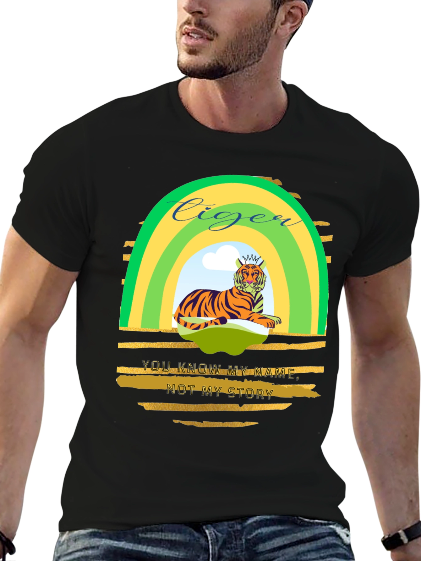 Ciger Tiger Graphic Tee - Mens Black T-Shirt