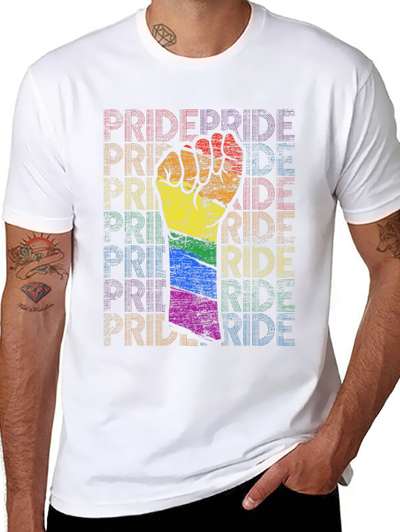 Pride Fist Graphic Tee - Black