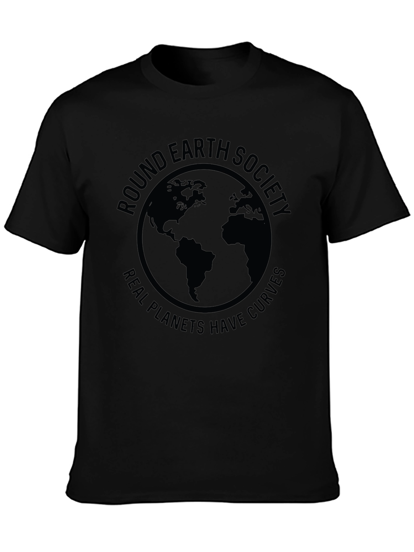 Round Earth Society T-Shirt - Real Planets Have Curves