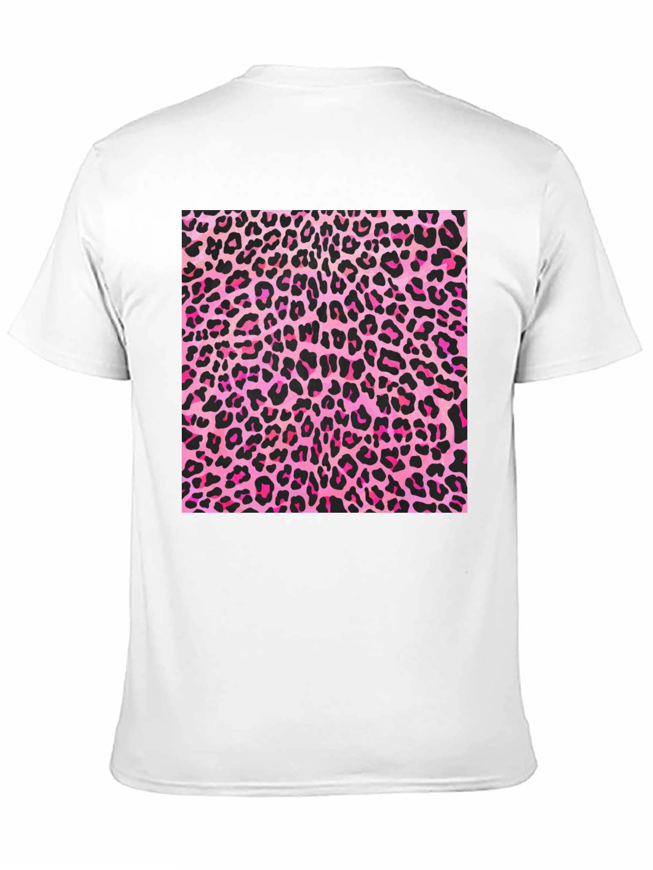 Pink Leopard Print Black T-Shirt