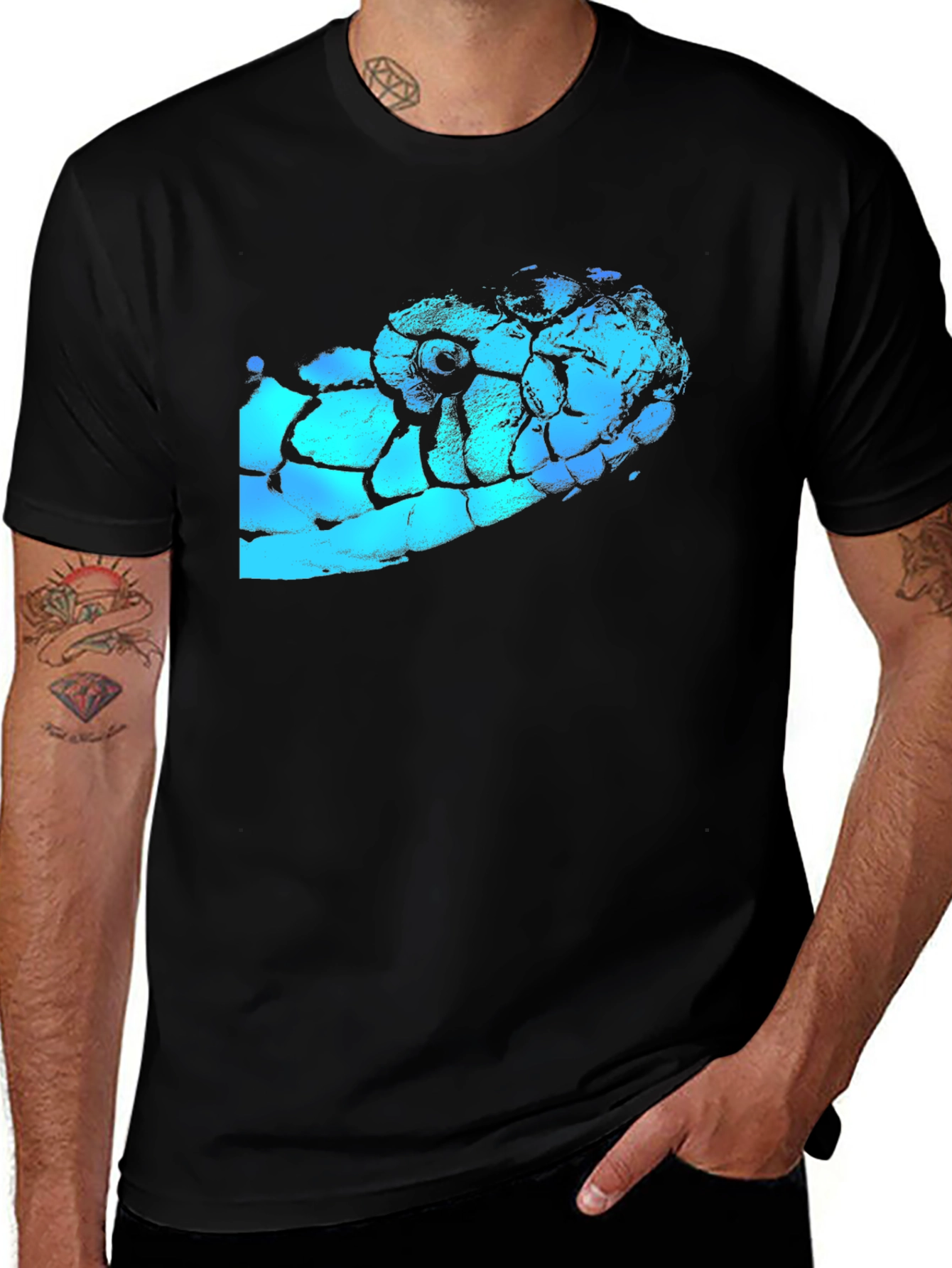 Snake Head Graphic Black T-Shirt