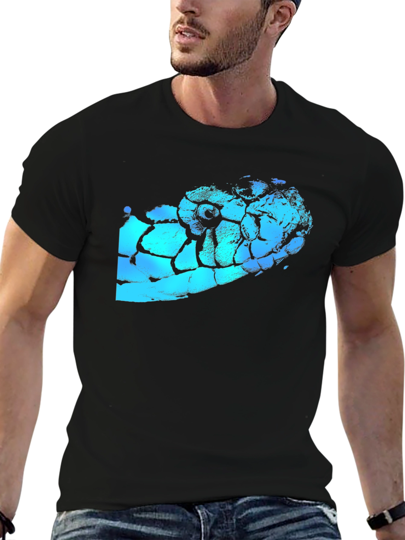 Snake Head Graphic Black T-Shirt