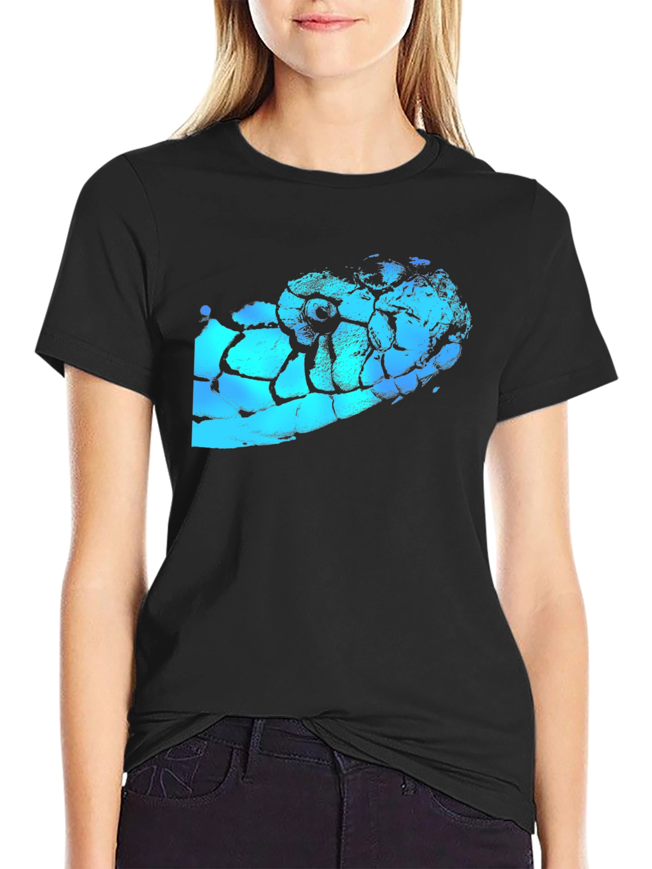 Snake Head Graphic Black T-Shirt