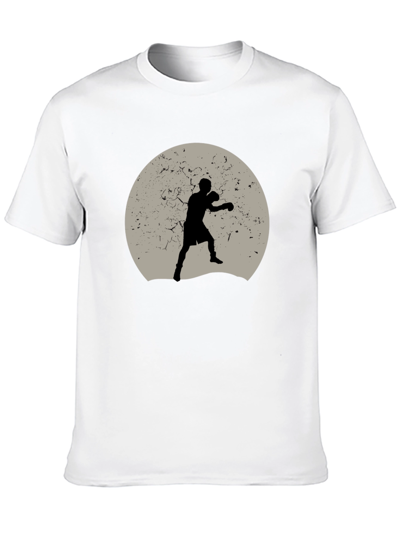 Boxer Silhouette Graphic Tee - Black Cotton