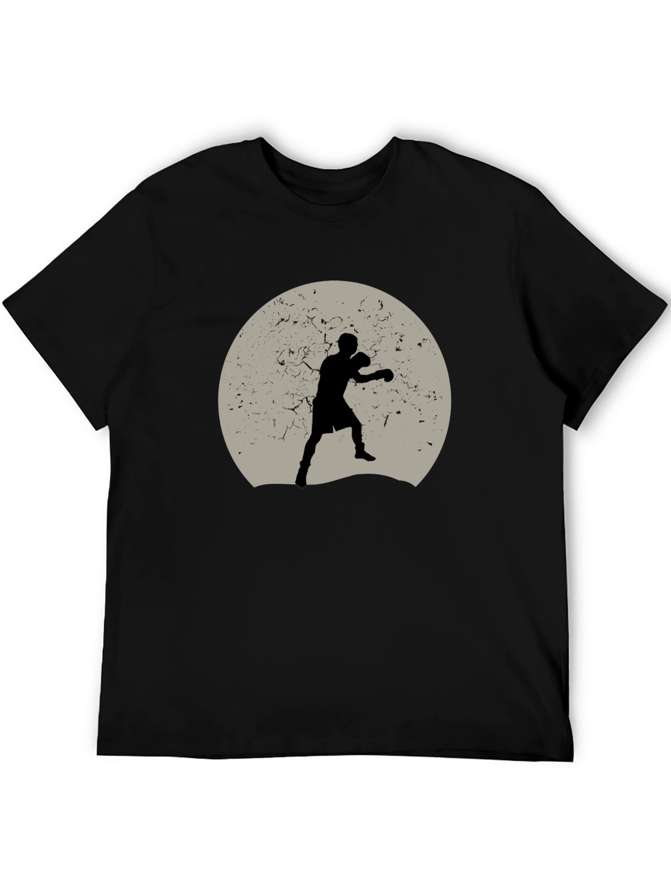Boxer Silhouette Graphic Tee - Black Cotton