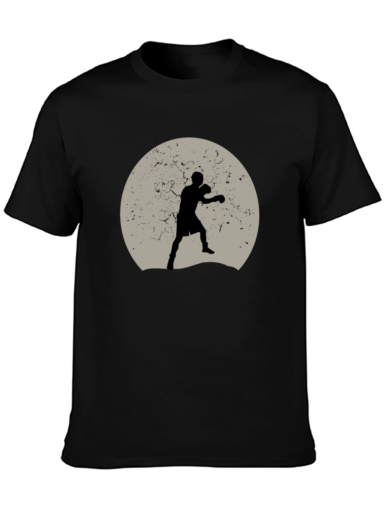 Boxer Silhouette Graphic Tee - Black Cotton