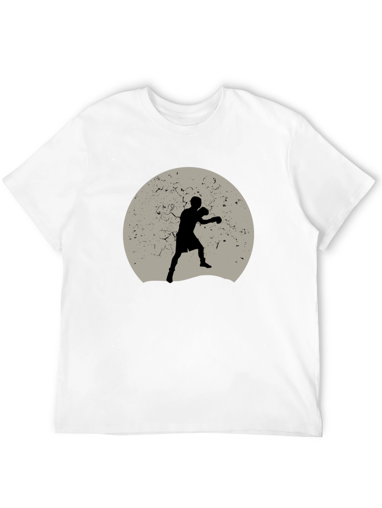 Boxer Silhouette Graphic Tee - Black Cotton