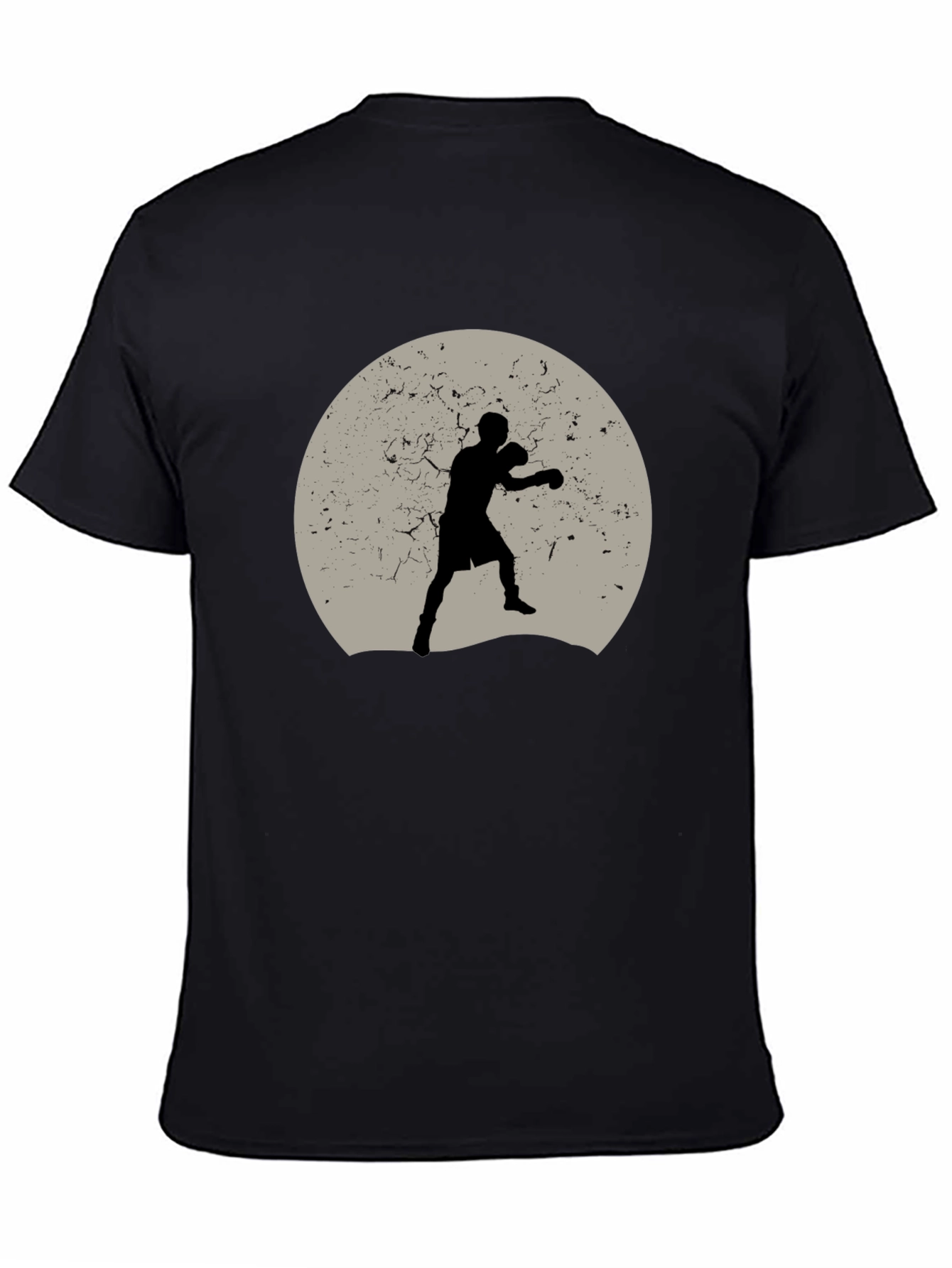 Boxer Silhouette Graphic Tee - Black Cotton
