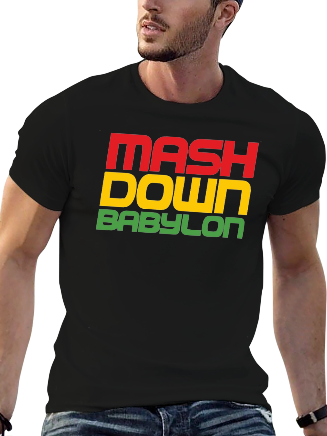 Mash Down Babylon Rasta T-Shirt - Black