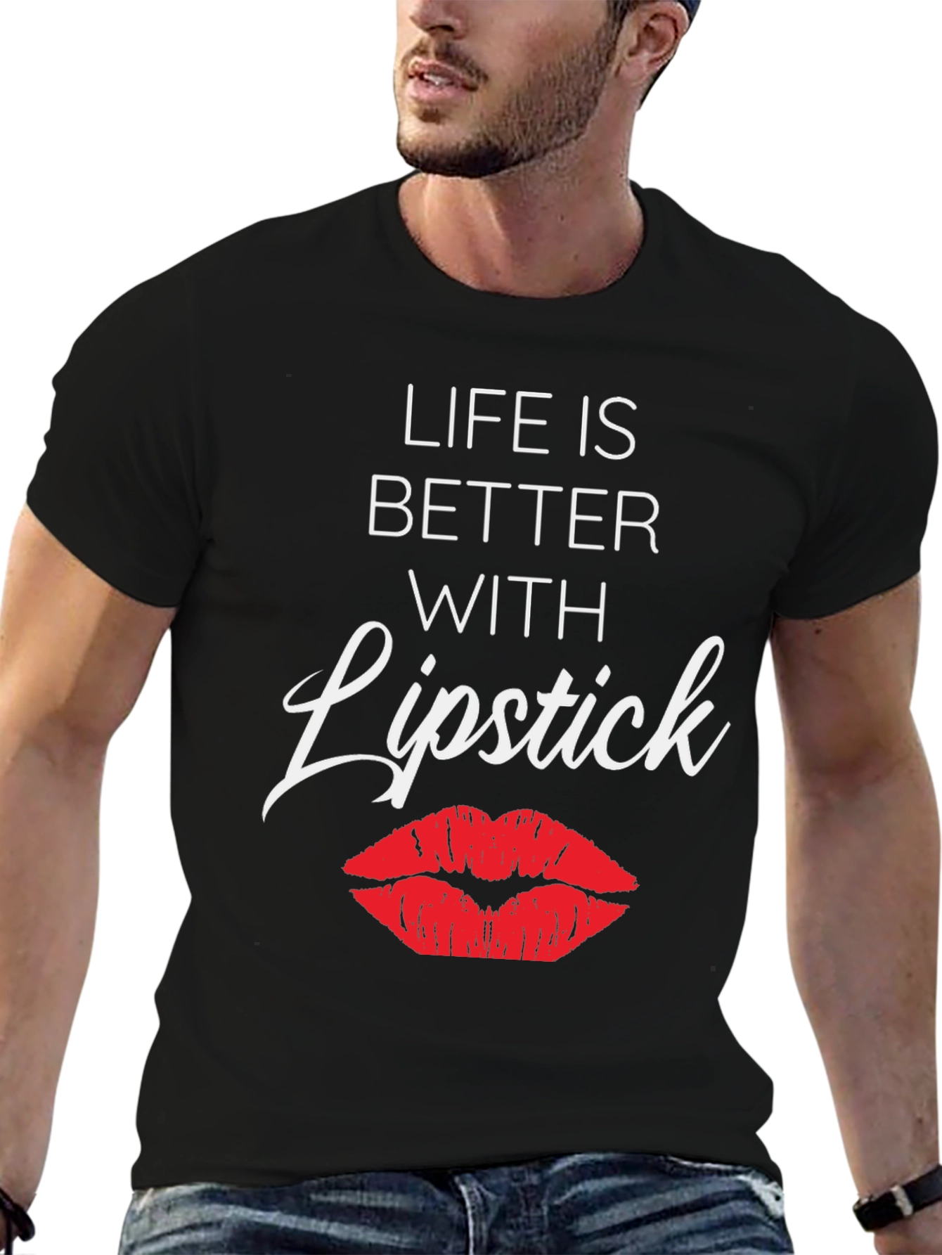 Life Is Better With Lipstick Graphic Tee