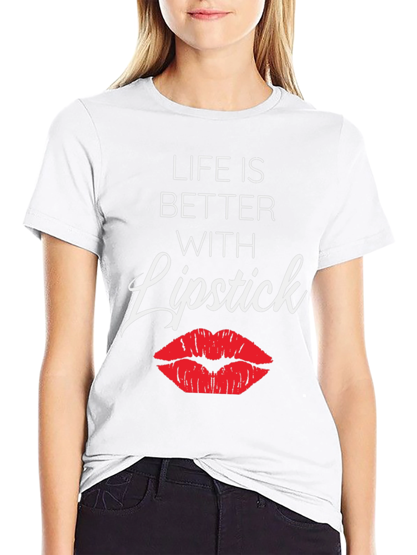 Life Is Better With Lipstick Graphic Tee
