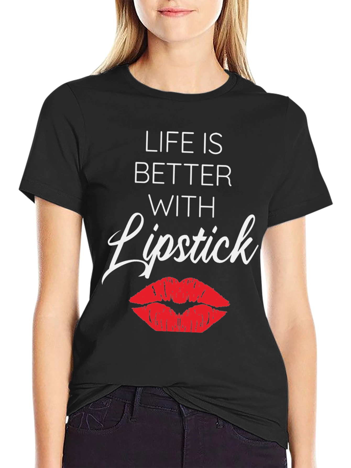 Life Is Better With Lipstick Graphic Tee