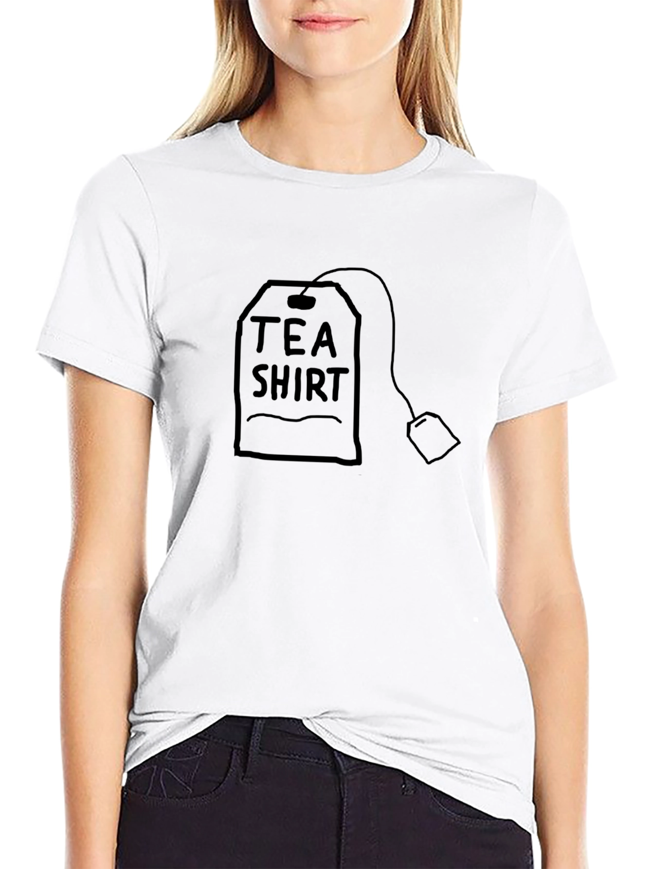 Tea Shirt Graphic Tee - Black Cotton