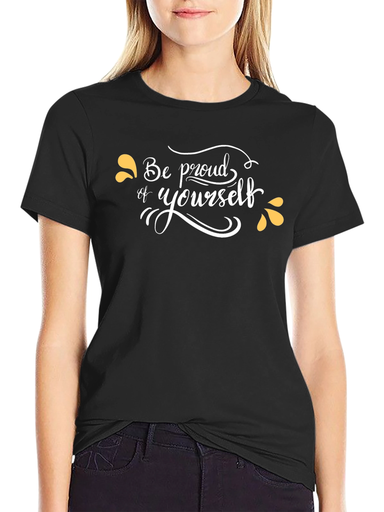 Be Proud of Yourself Black Graphic Tee