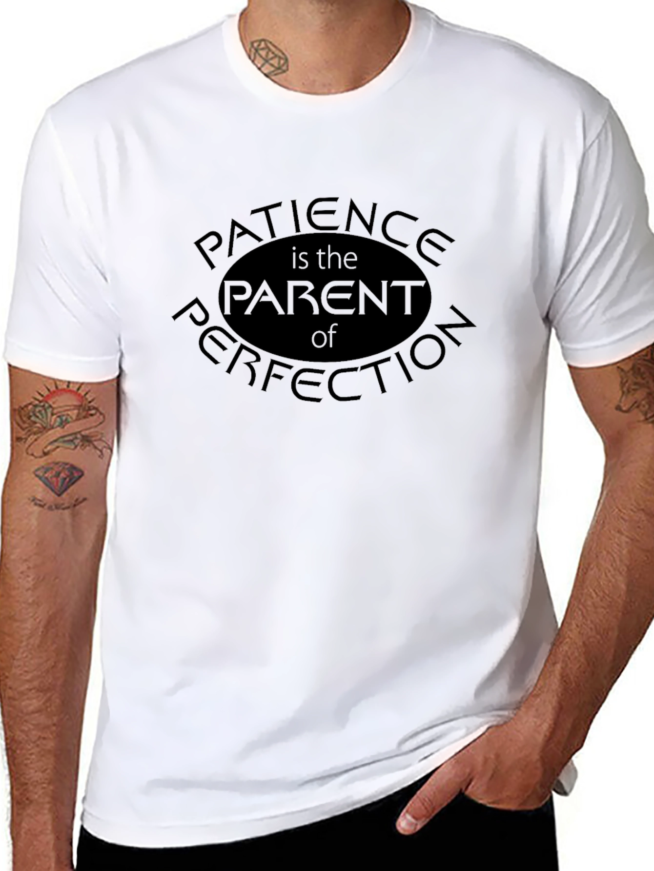 Patience is the Parent of Perfection Black Tee