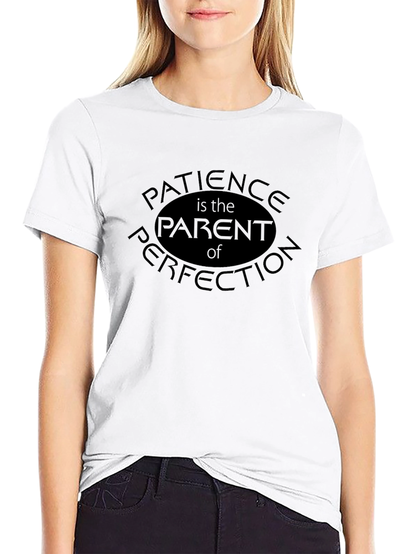 Patience is the Parent of Perfection Black Tee
