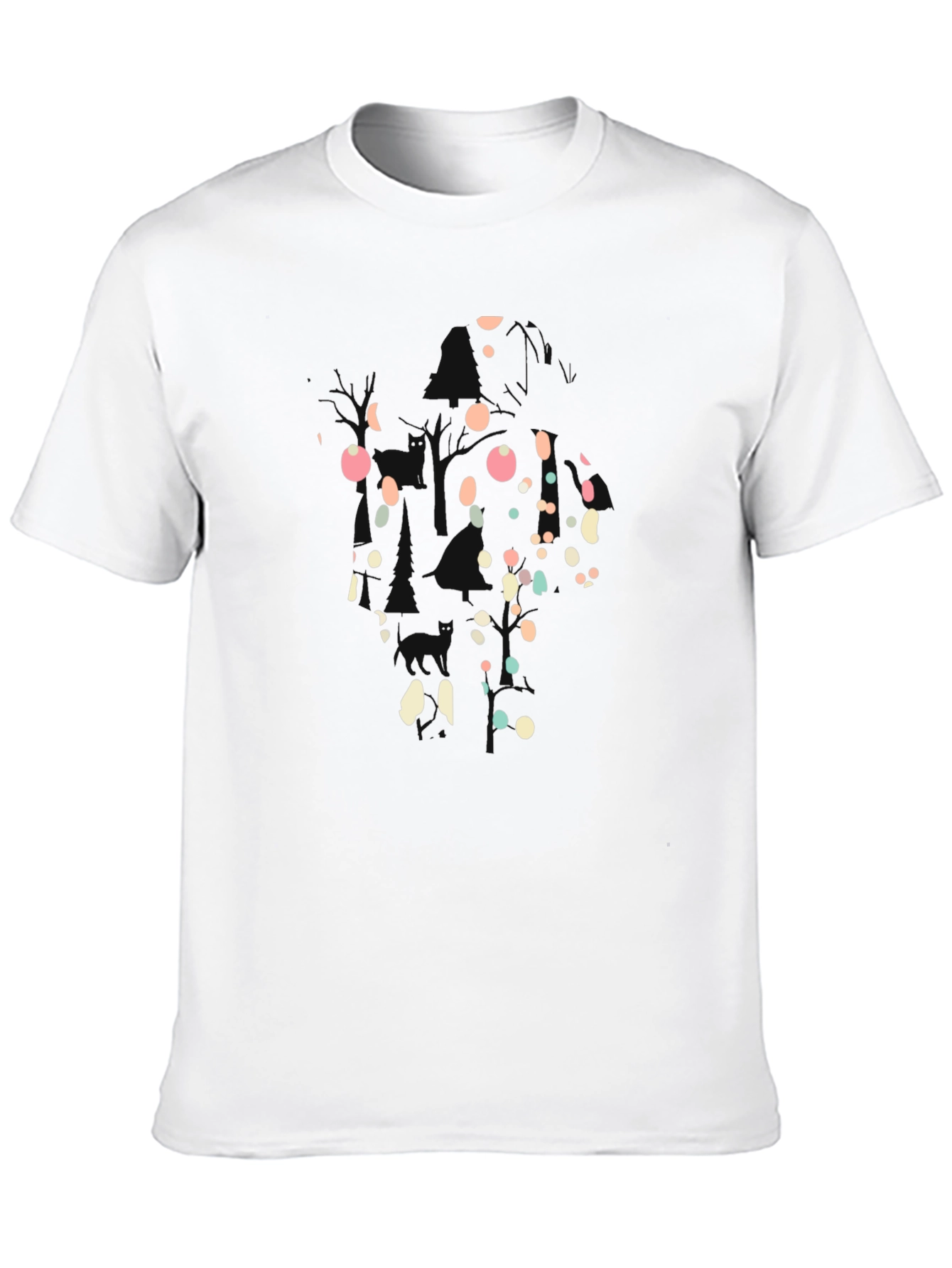 Abstract Polka Dot Graphic Black T-Shirt