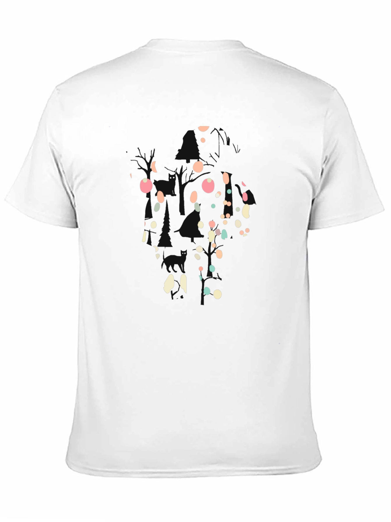 Abstract Polka Dot Graphic Black T-Shirt