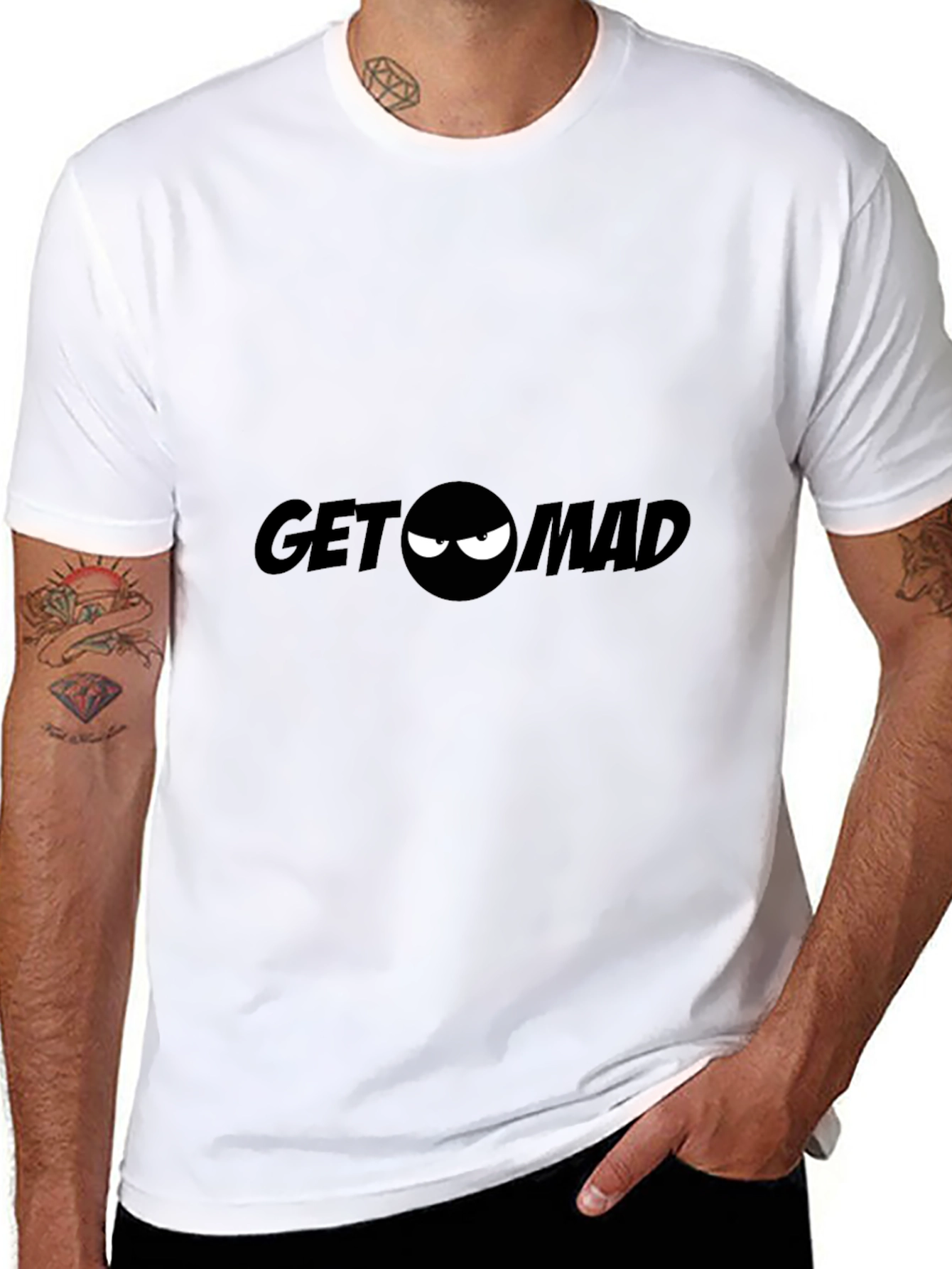 Get Mad Graphic Tee - Black Crew Neck T-Shirt