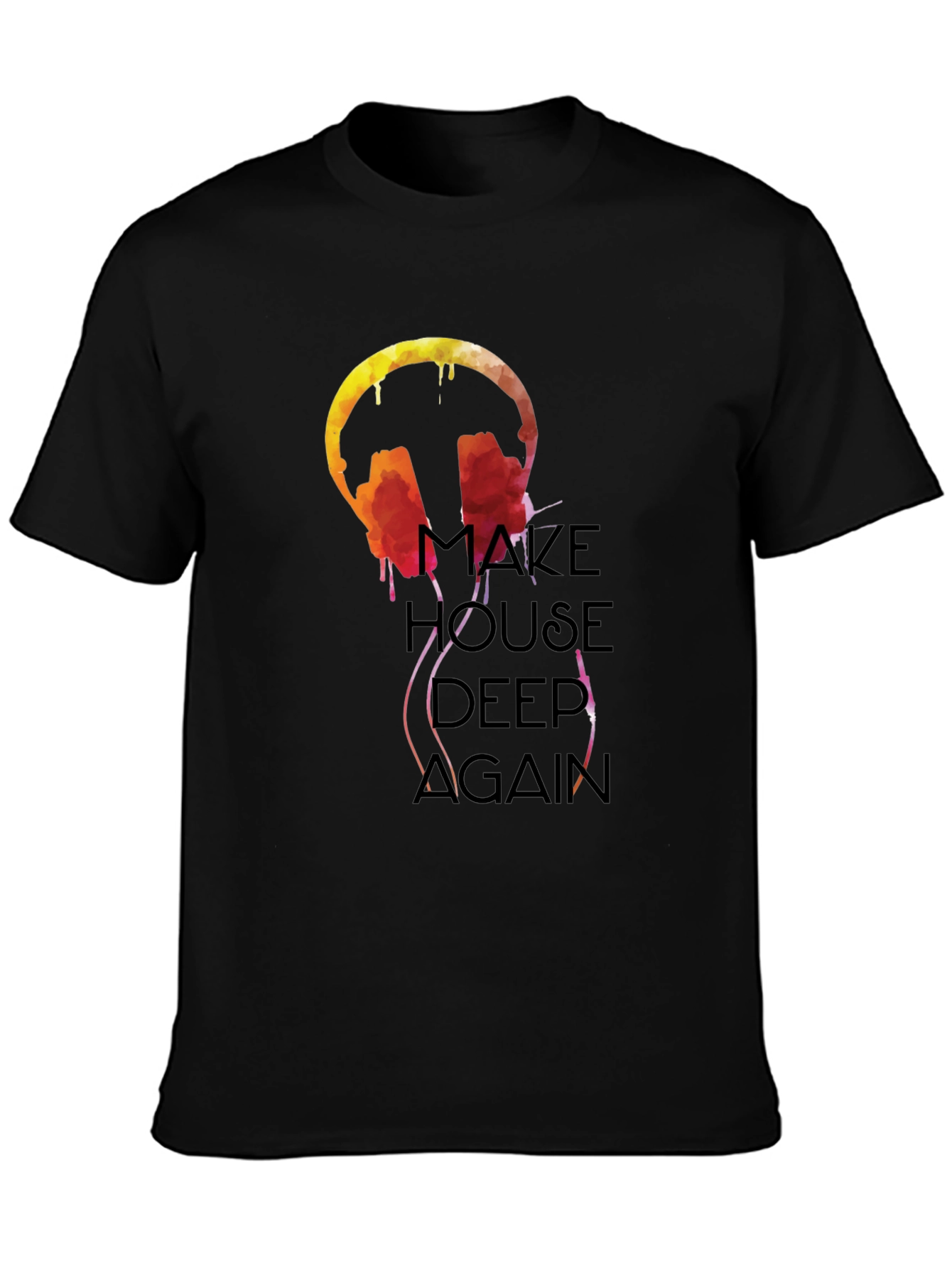 Maze House Deep Again Black Graphic T-Shirt