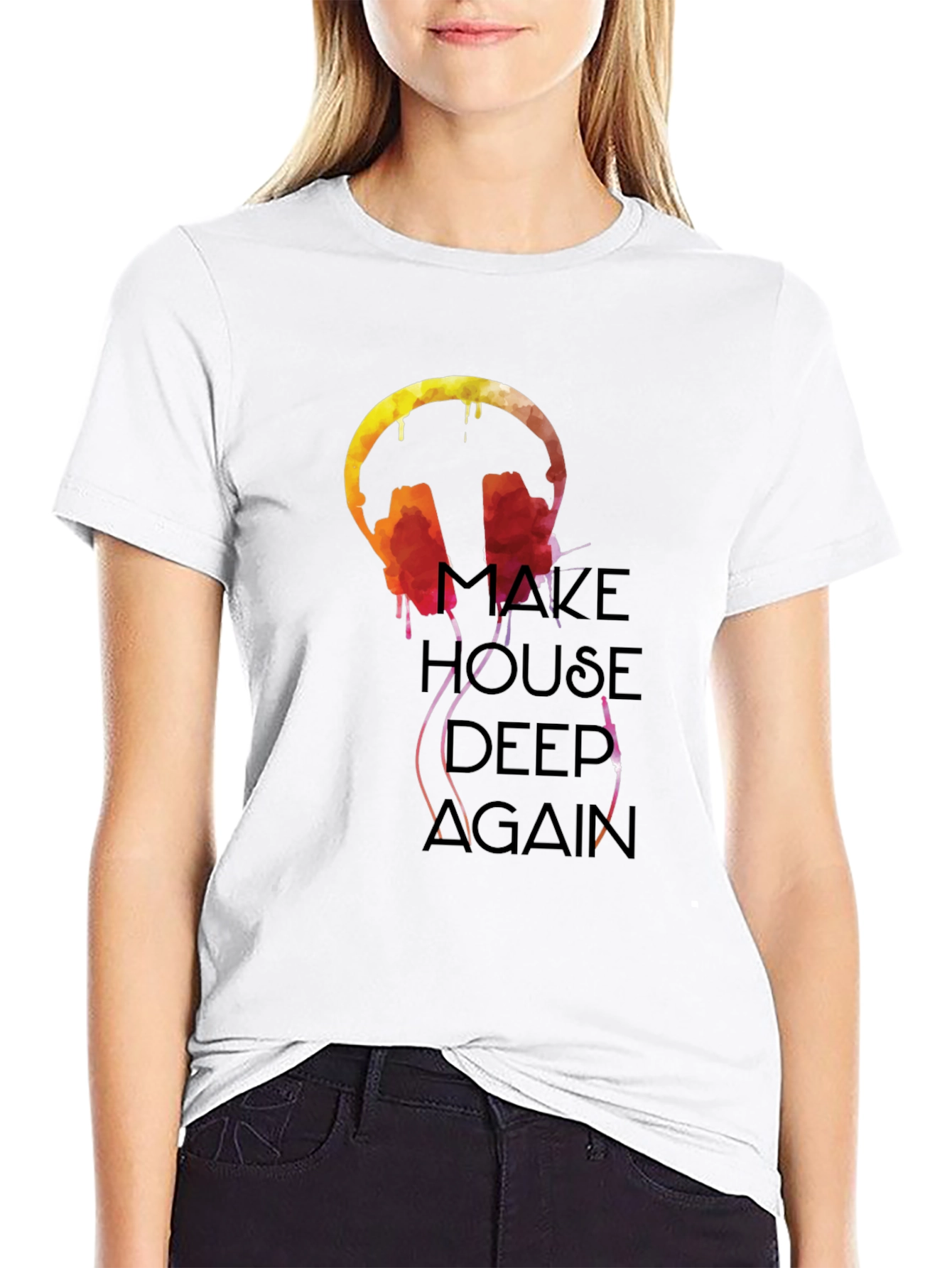 Maze House Deep Again Black Graphic T-Shirt