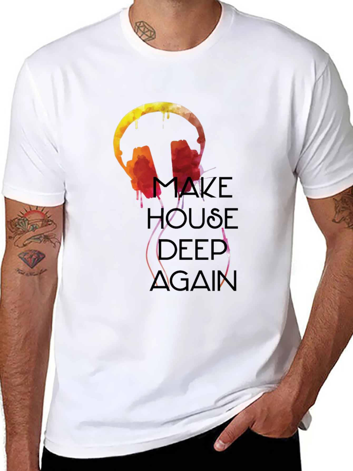 Maze House Deep Again Black Graphic T-Shirt
