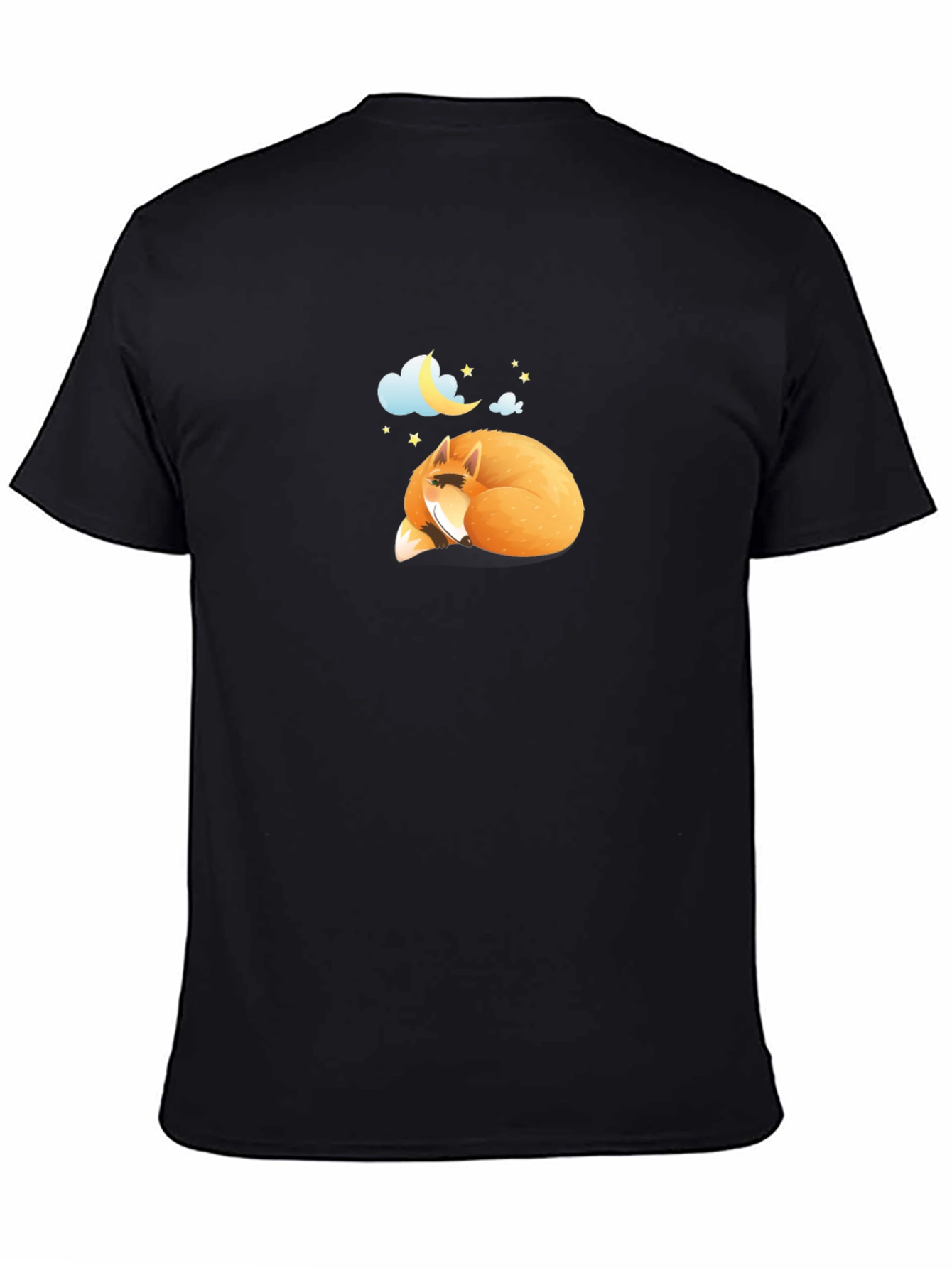 Sleeping Fox Graphic Black T-Shirt