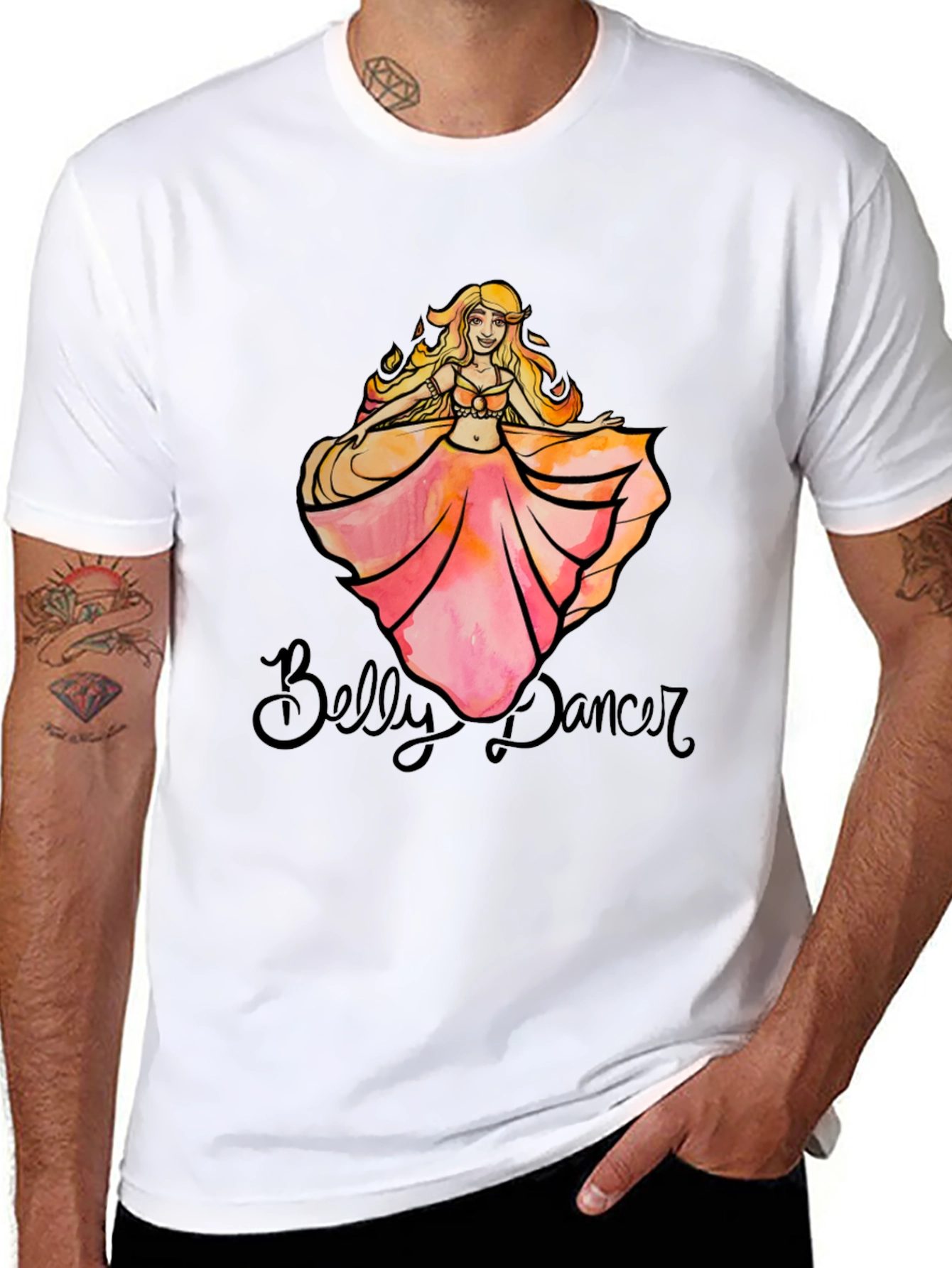 Belly Dancer T-Shirt - Black Cotton Graphic Tee
